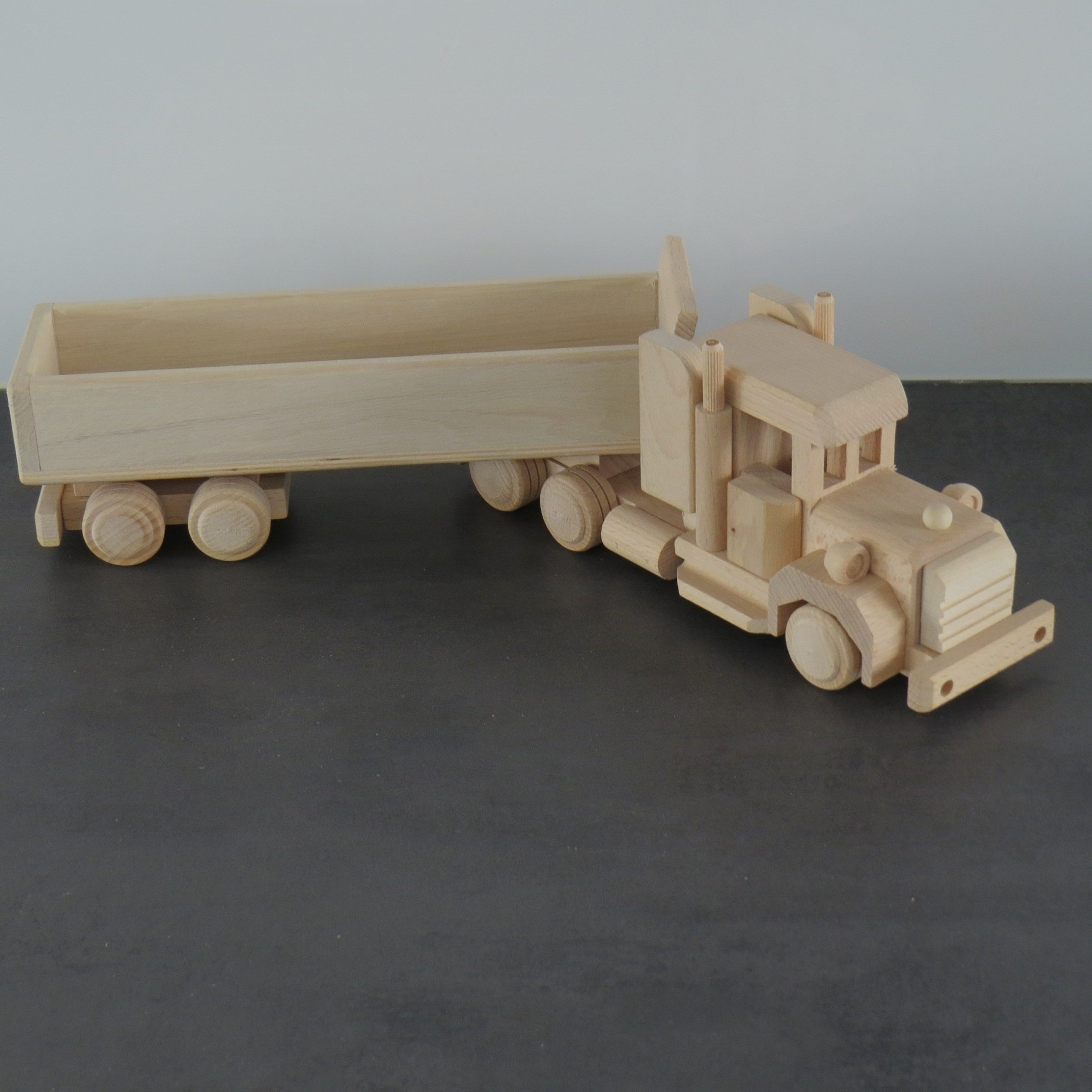 Holzprodukte Spielzeug-LKW LKW Laster Lastwagen Kipper US Truck Auto Modellauto Modell Holz NEU