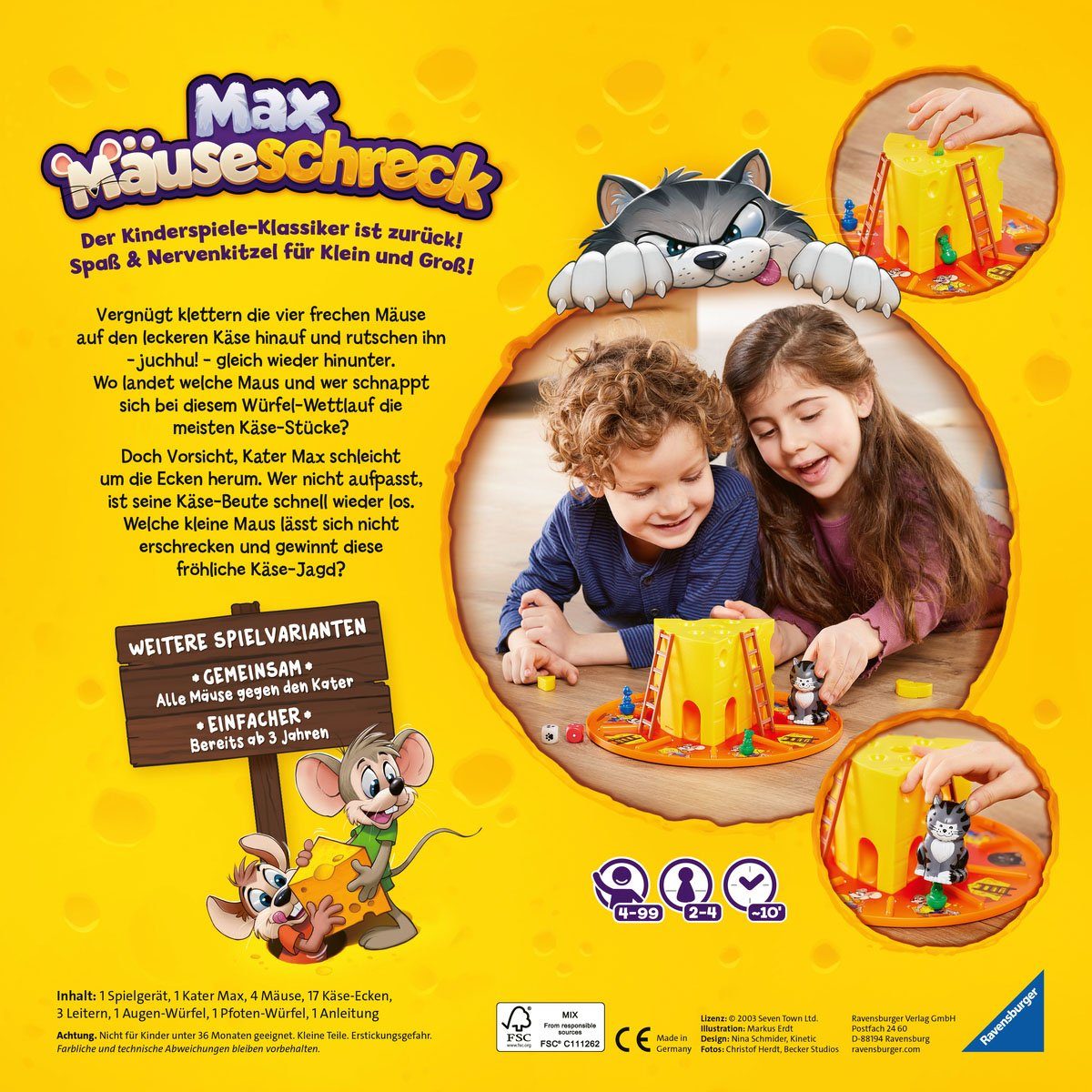 Ravensburger Spiel Max Mäuseschreck, Aktionsspiel, Made in Germany