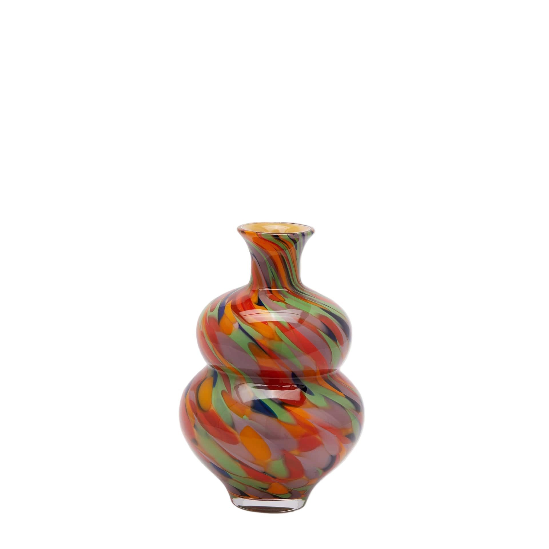 enzo de gasperi Dekovase Designervase aus bemaltem Glas Höhe 27 cm Ø 18 cm - 2 Farben (verschiedene Größen können kombiniert werden)