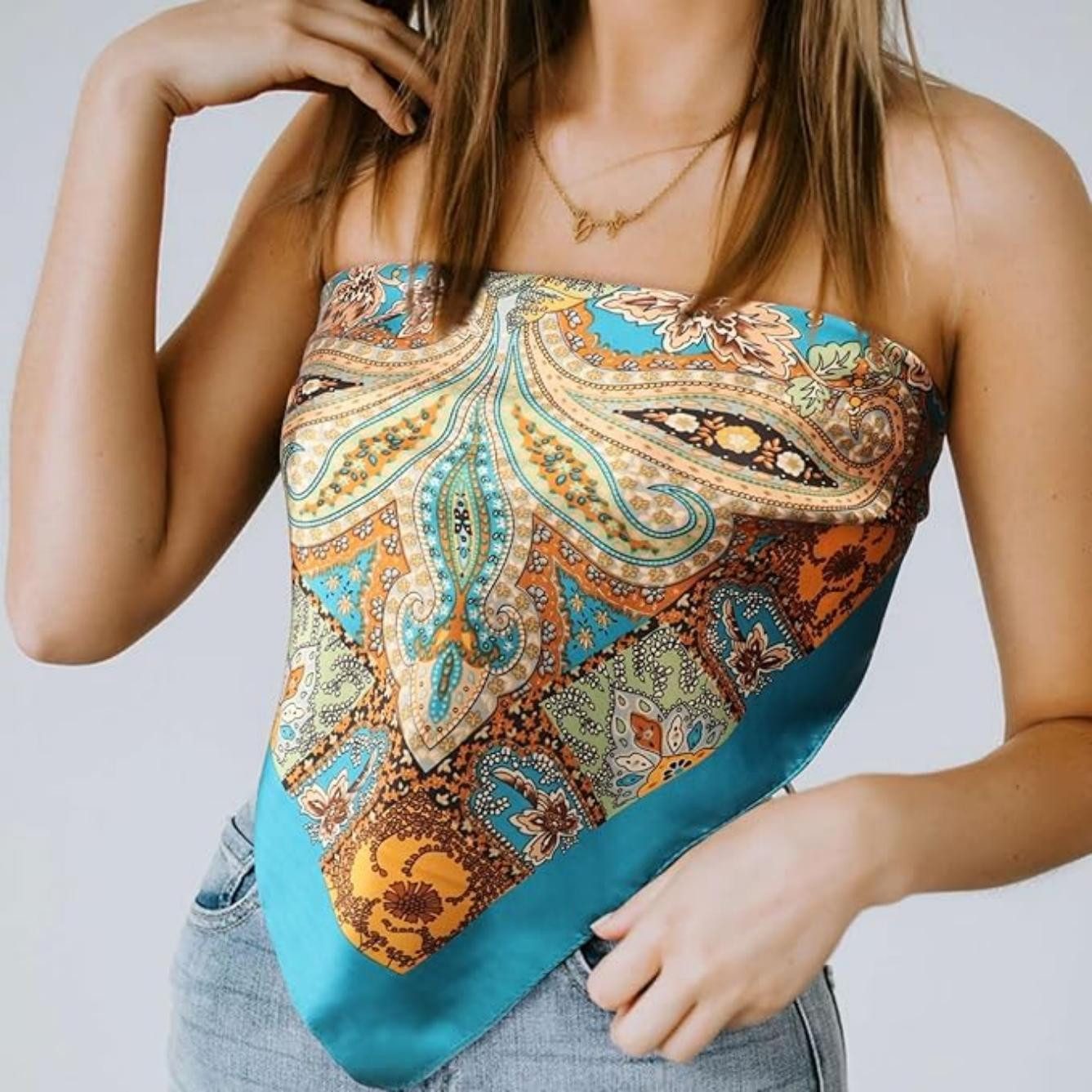 Coonoor Halstuch 90x90cm Seide Kopftuch Bandanas günstig online kaufen
