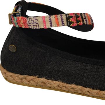 virblatt Espadrilles Damen, Hanf, Freizeitschuhe Sommerschuhe Hippie Damen Ballerina Knöchelband mit Ethnoverzierung