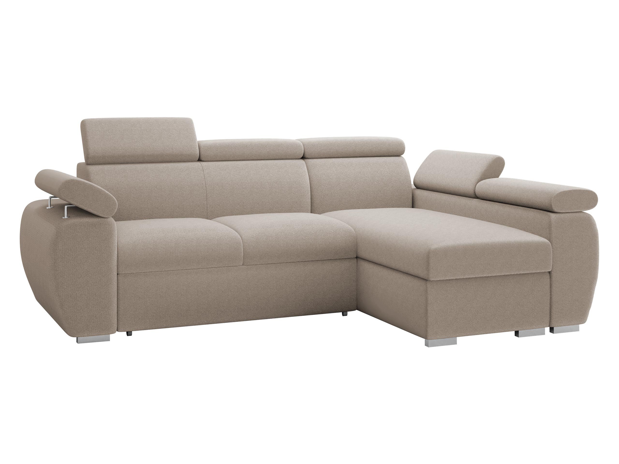 MIRJAN24 Ecksofa Boston Mini, mit Bettkasten und Schlaffunktion, mit Einstellbare Kopfstützen, L-Form, 255x170x85-98 cm