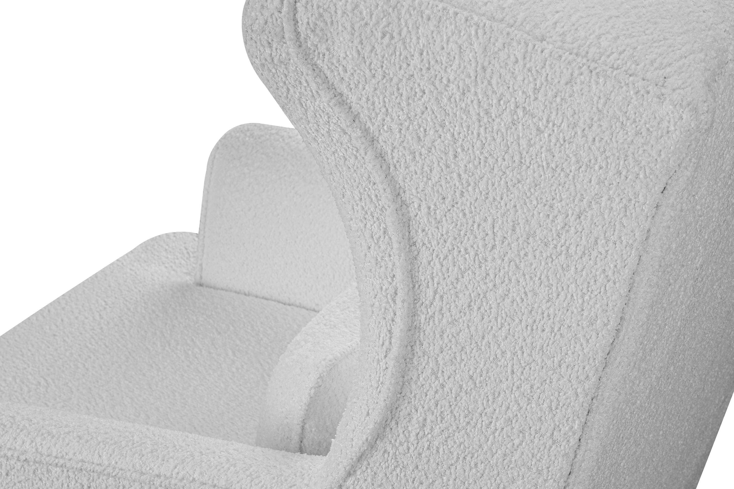 Design, STRALIS dekorativem Kissen hohe mit zeitloses Sessel Ohrensessel Hocker, inklusive Füße, Konsimo