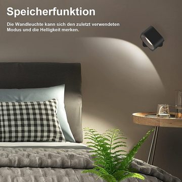 GelldG Bettleuchte Wandlampe mit USB-Ladeanschluss, 360° drehbare Touch Control Leuchte