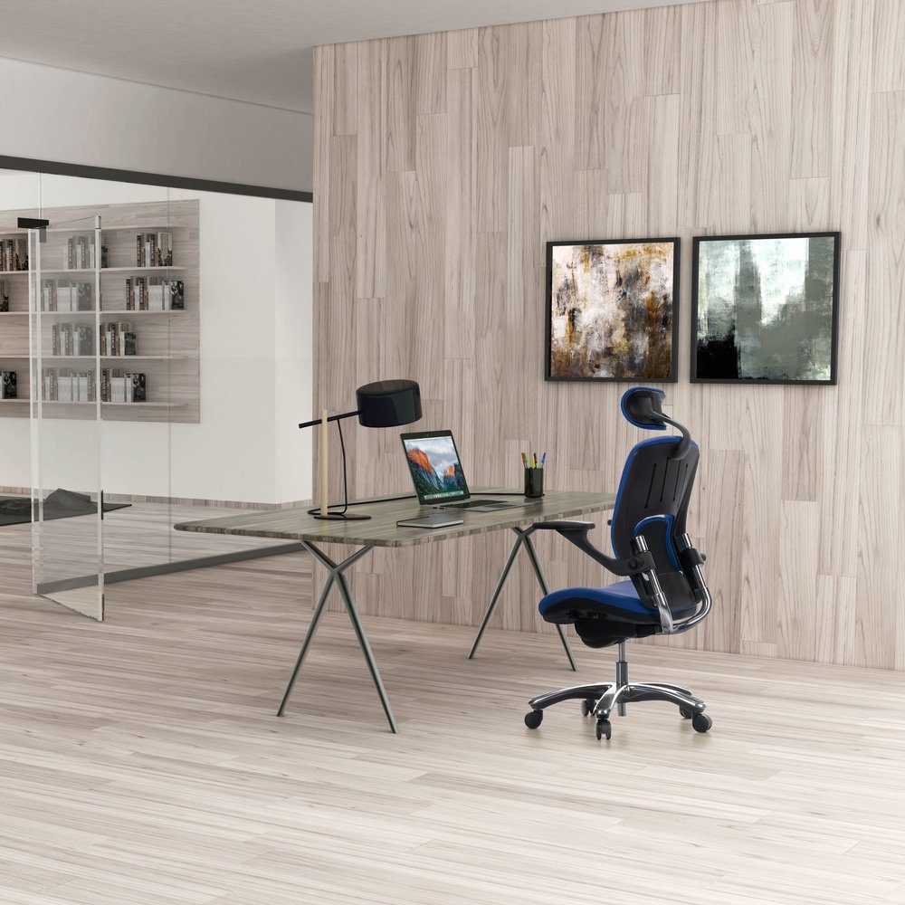 Stoff LUX Drehstuhl VAPOR ergonomisch (1 Schreibtischstuhl hjh OFFICE High St), End Bürostuhl Blau
