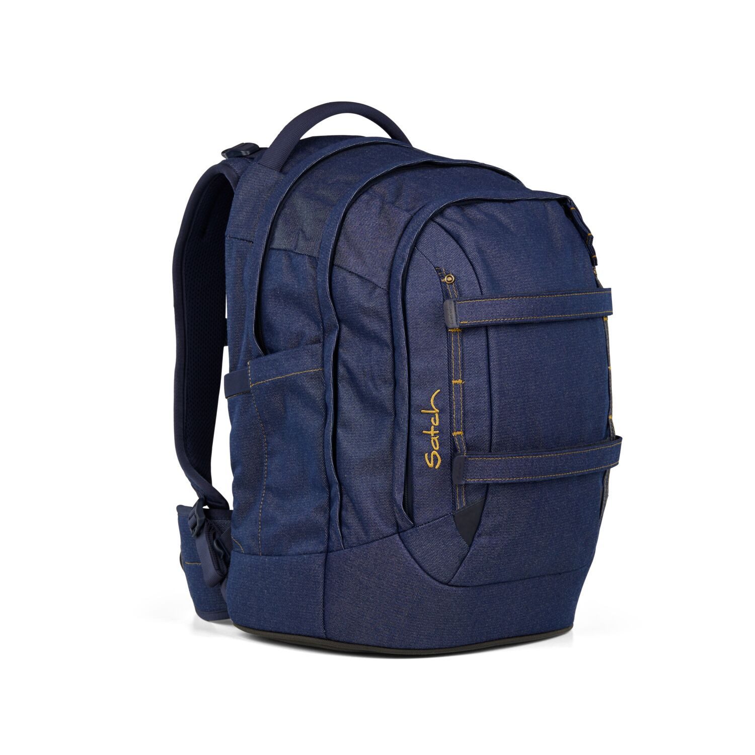 Satch Schulranzen Schulrucksack-Set PACK Denim Blue 3-teilig, Kollektion 2025 (3-teilig), ergonomisch, Your-Size-System: auf Körpergröße anpassbar – Bild 2 von 5