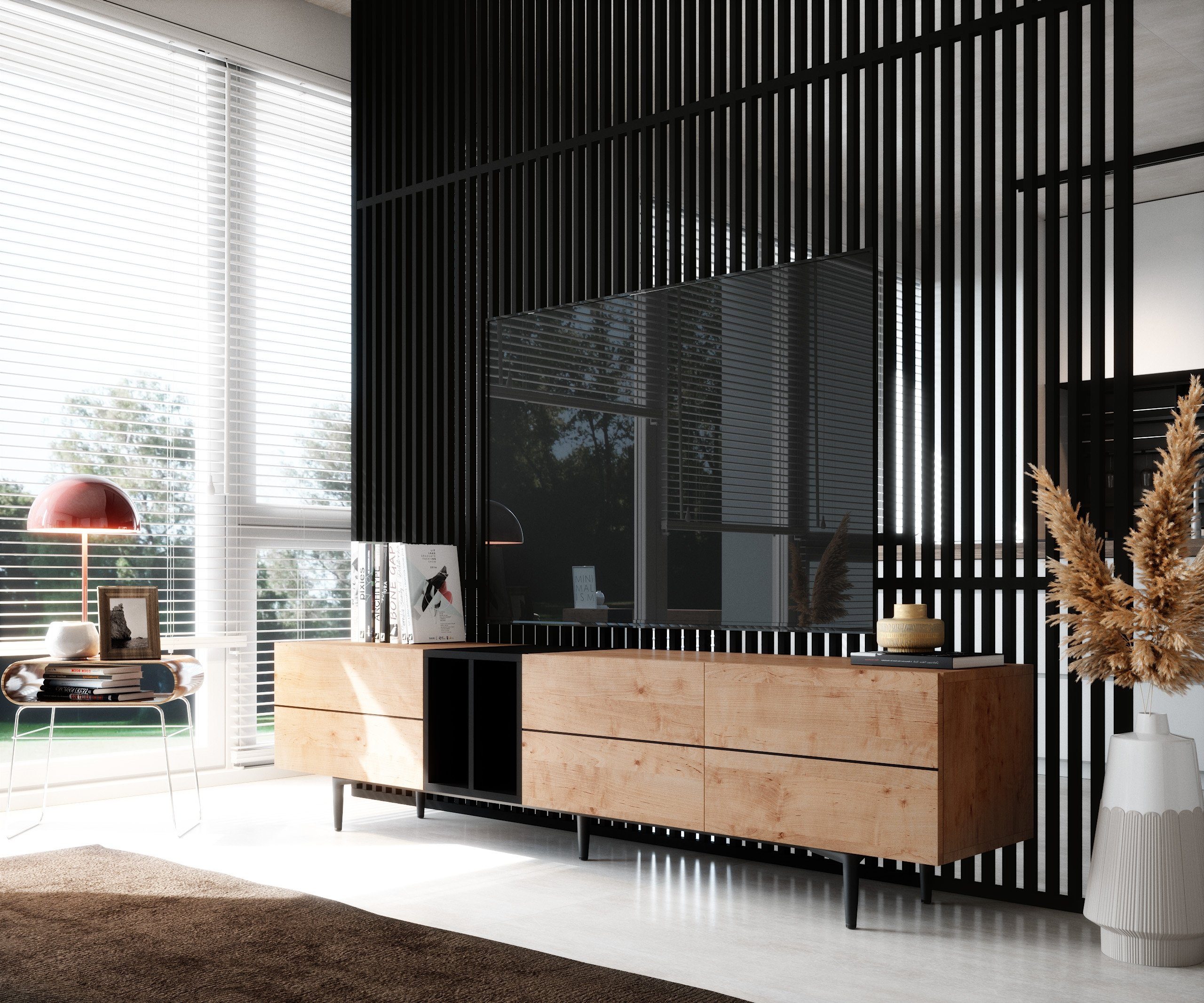 Newroom Lowboard Nizza, TV Board Wildeiche Vintage Industrial Landhausstil günstig online kaufen