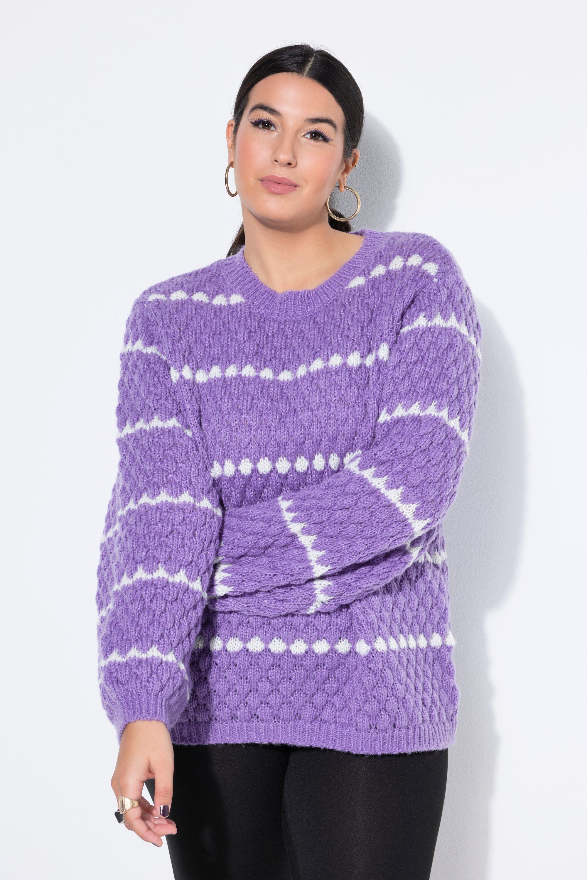 Studio Untold Strickpullover Pullover Boxy Shape Bubble-Struktur günstig online kaufen