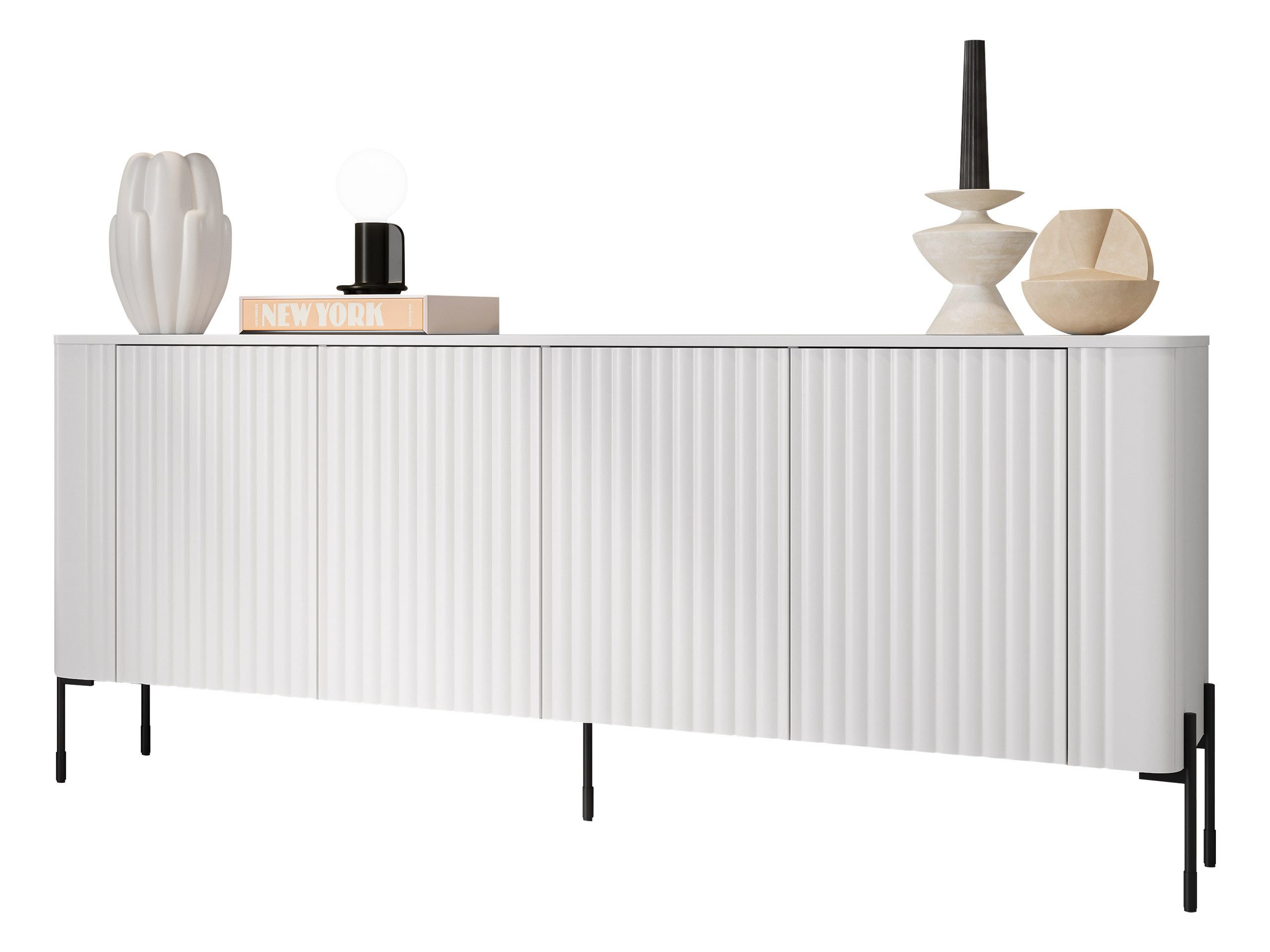 MIRJAN24 Kommode Vera 190 (mit vier Drehtüren), 190x40x80 cm