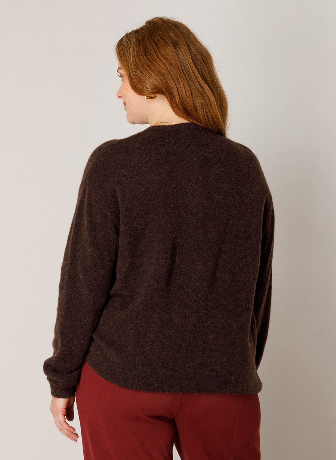 Base Level Curvy Cardigan Yulia mit Woll-Anteil und Knopfleiste – Bild 2 von 5