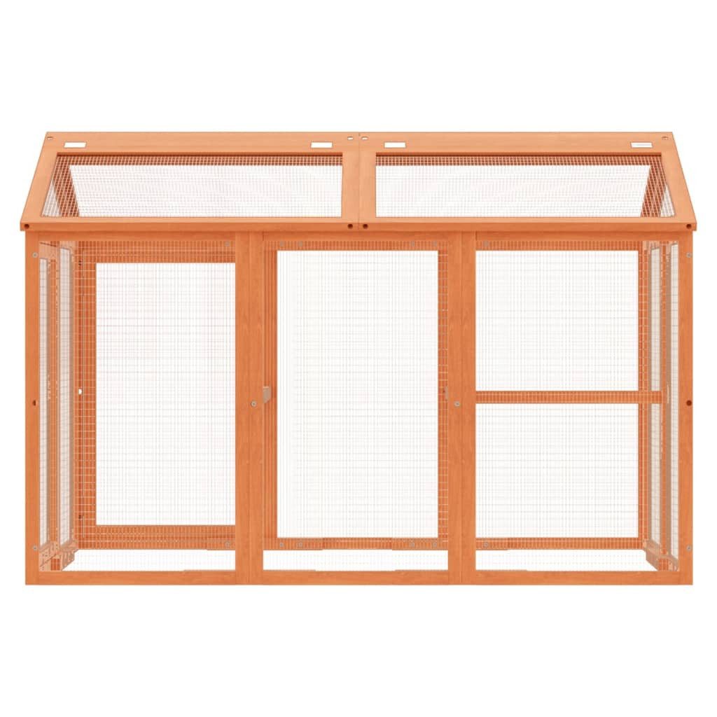 vidaXL Freigehege, Freilaufgehege Braun 141x94x104 cm Massivholz Kiefer