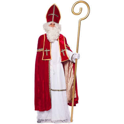 Folat Kostüm Luxus Santa Claus Kostüm - Komplettes Nikolauskostüm mit Zubehör - Gr. M/L - 10 teilig