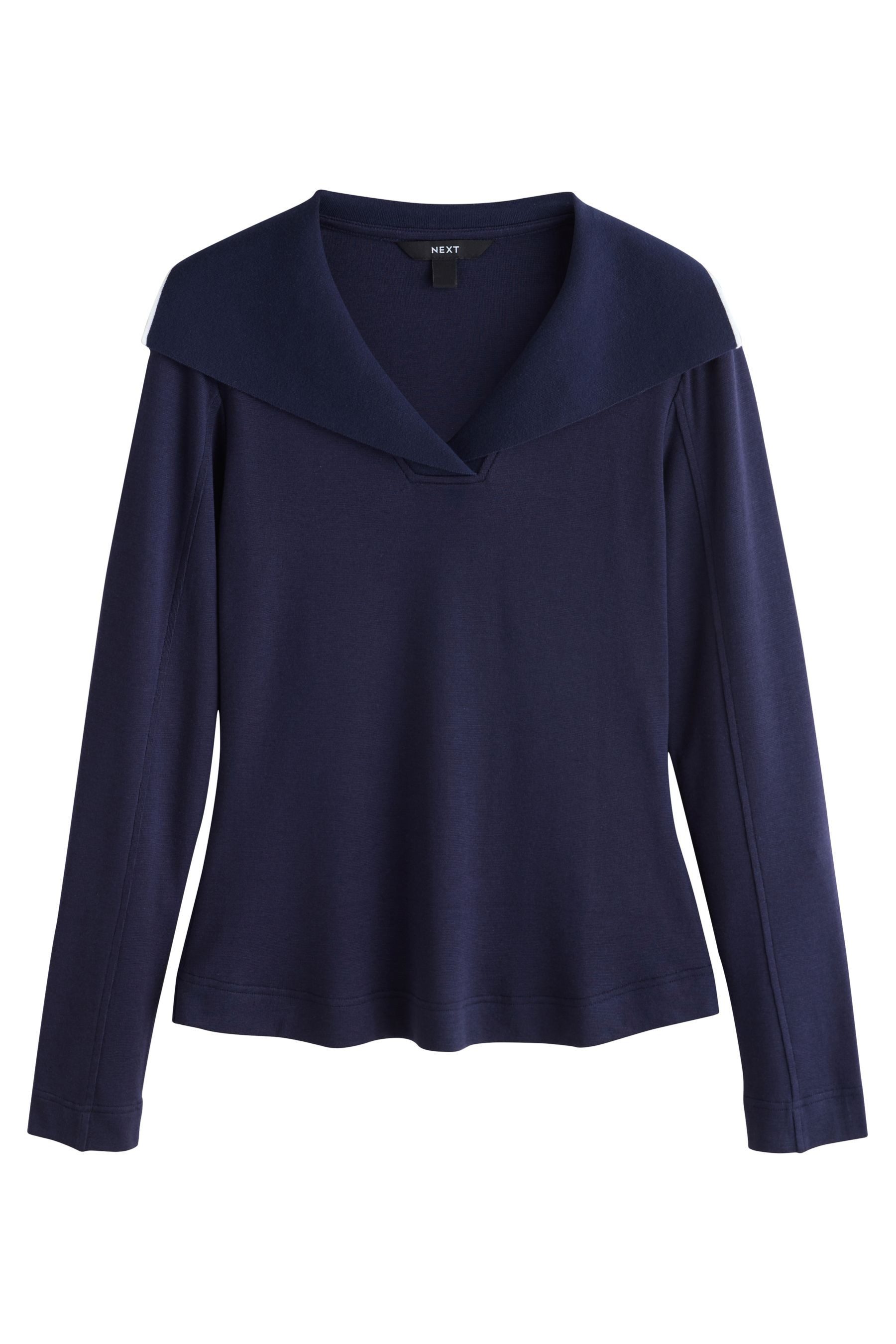 Blusenshirt Langarmoberteil mit Matrosenkragen
