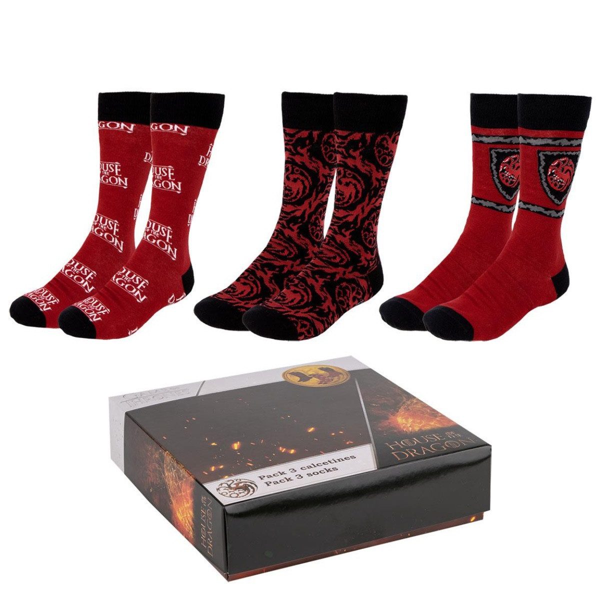 Socken House of Dragon Socken 3er Pack 36-41 Baumwoll-Mix bequem
