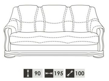 JVmoebel Sofa Wohnzimmer sofagarnitur Couch Polster Sofa 100% Echtes Leder, Made in Europe