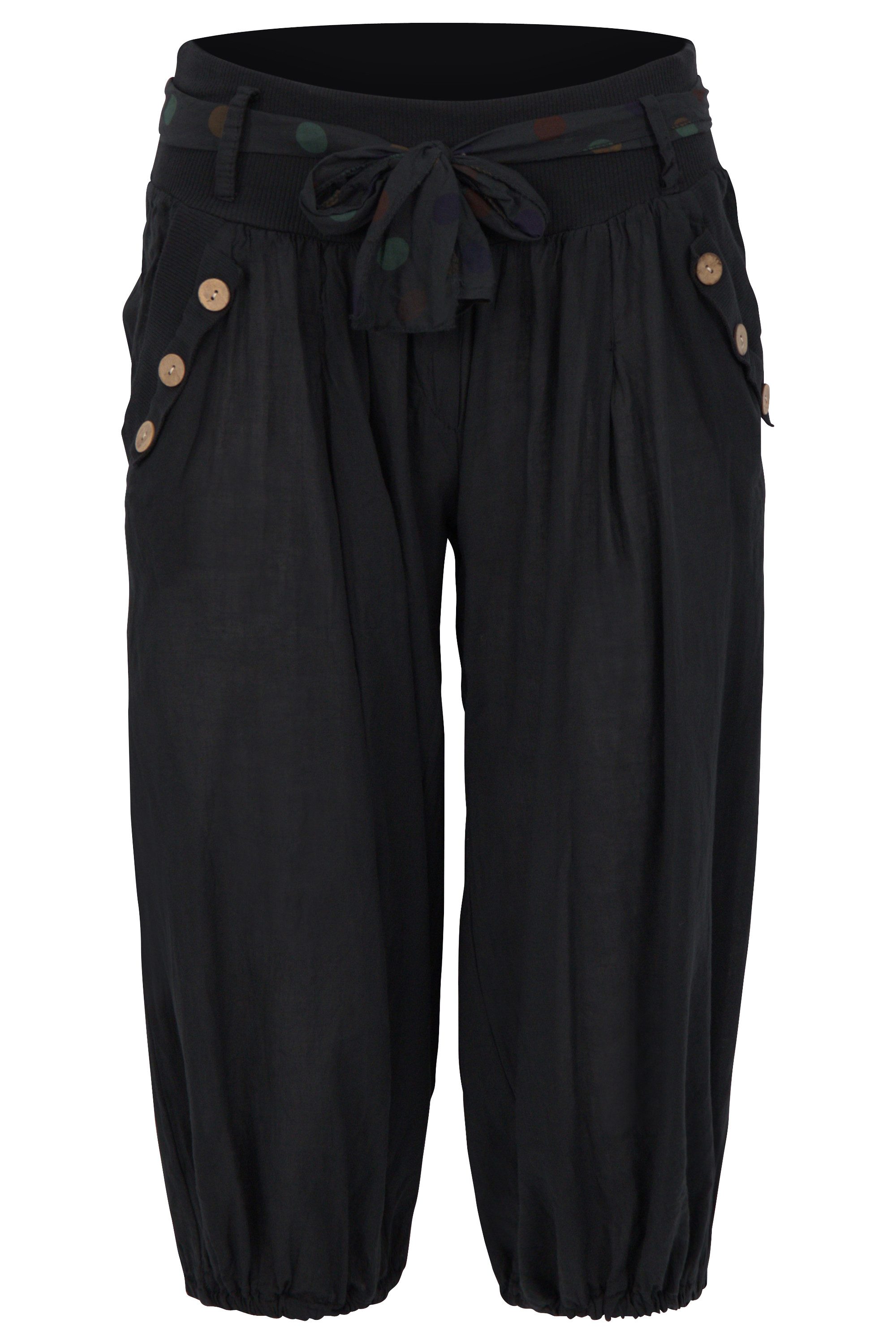 malito more than fashion Caprihose malito Damen Pumphose in Unifarben, lässige kurze Hose, Bermuda für Pumphose in Unifarben Einheitsgröße