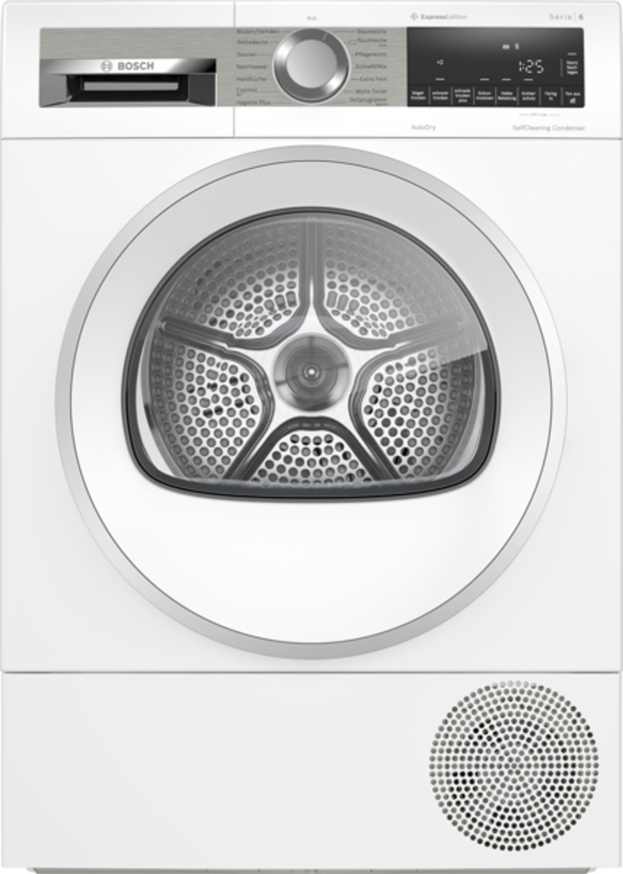 BOSCH Wärmepumpentrockner Serie 6 WQG235DH0, Freistehend, 8 kg, Weiß, Wärmepumpentrockner