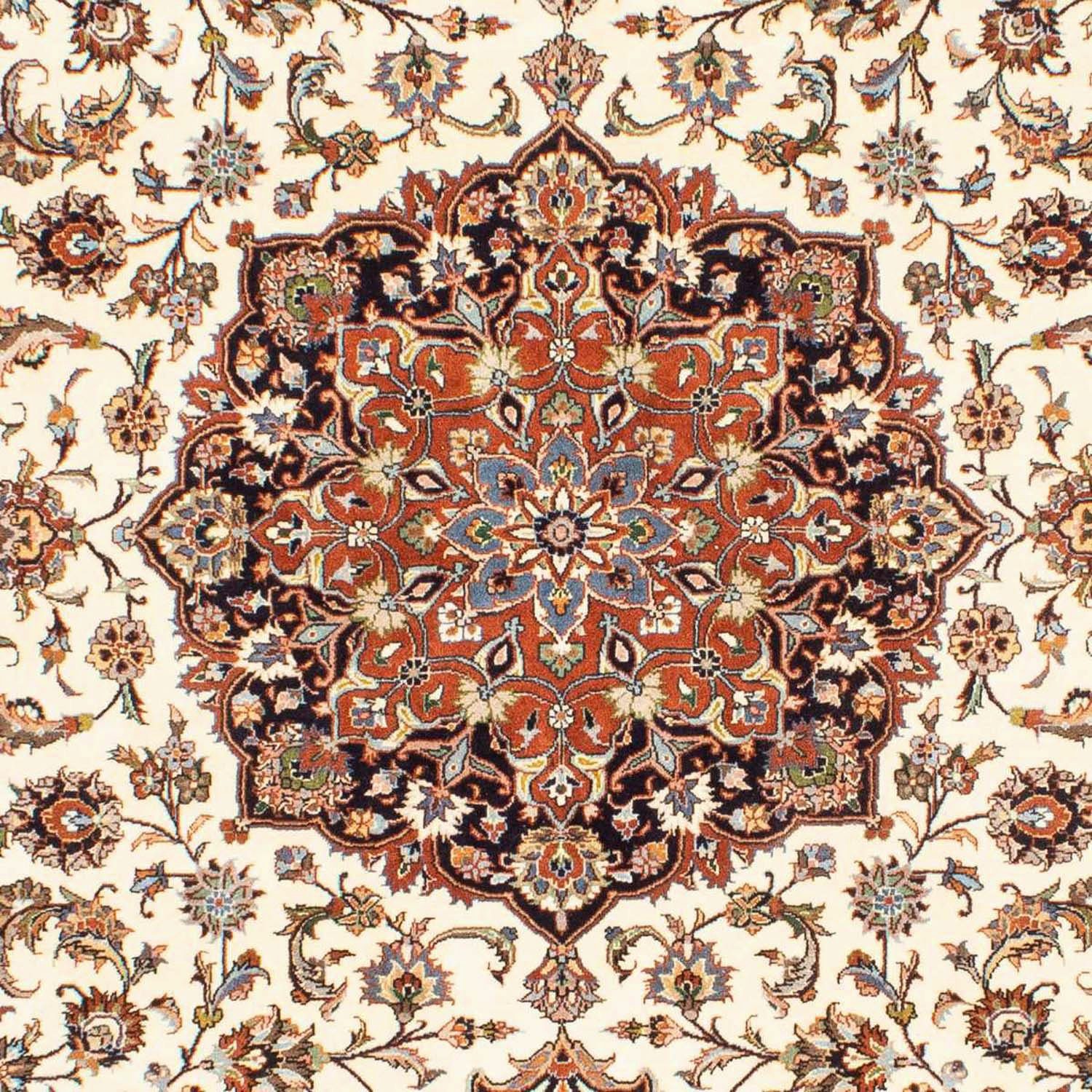 Wollteppich Kaschmar morgenland, cm, Höhe: 295 205 rechteckig, mm, 10 Beige Blumenmuster mit Unikat Zertifikat x