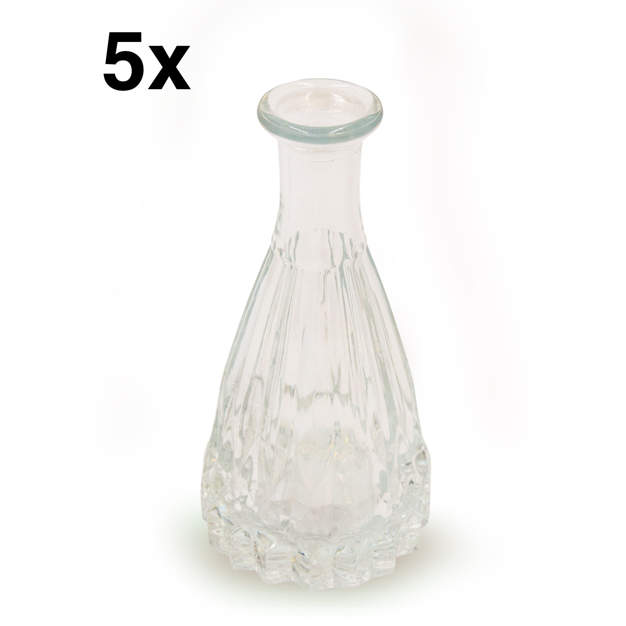 Blümelhuber Dekovase Glasvase Boho/Vintage, Weiß/Transparent, 5 Stück (5 St)