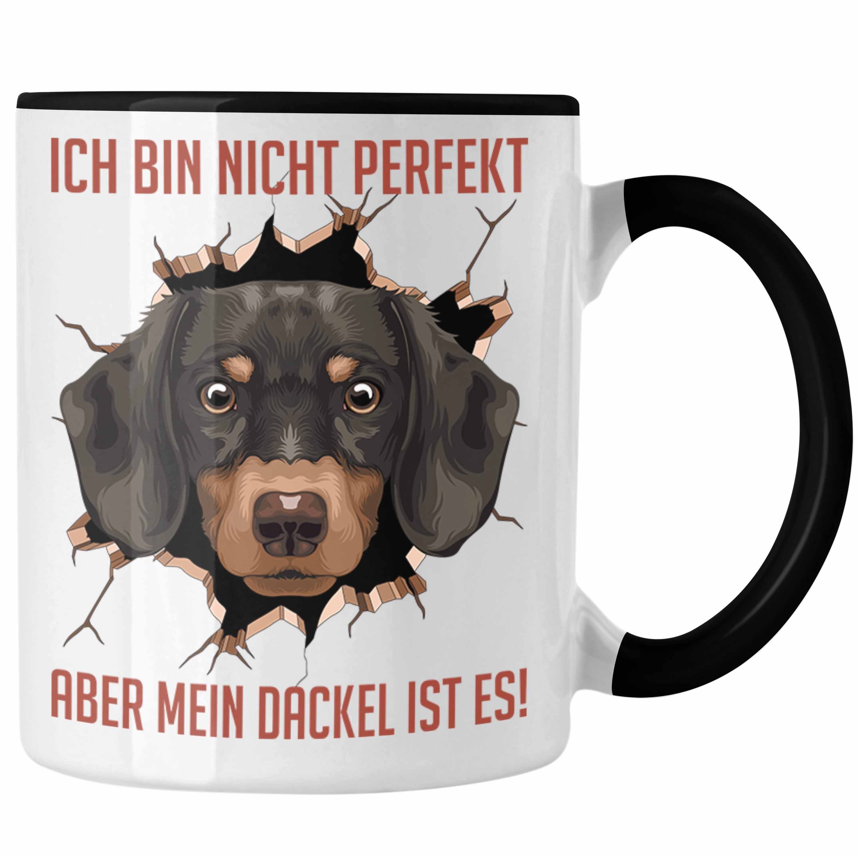 Trendation Tasse Dackel Tasse Geschenk für Dackelbesitzerin Kaffee-Becher Ich Bin Nicht Schwarz
