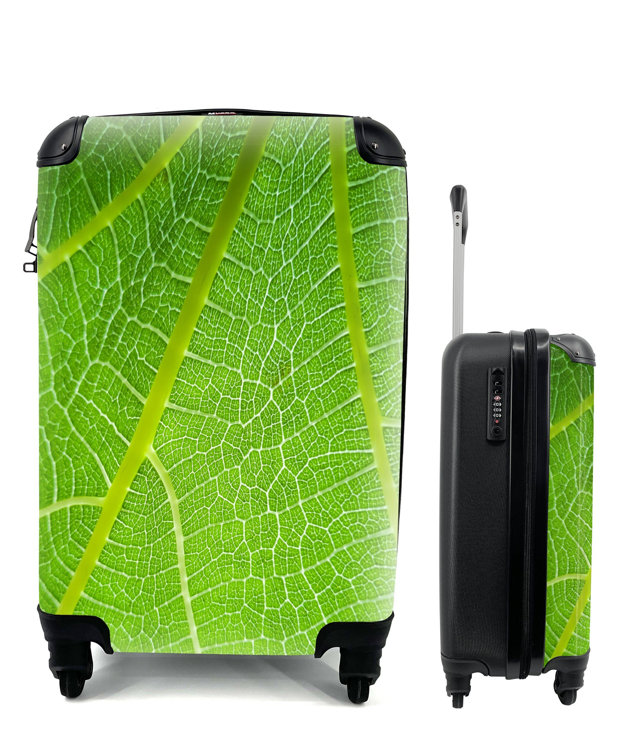 MuchoWow Handgepäckkoffer Sonnenlicht durch ein Blatt, 4 Rollen, Reisetasche mit rollen, Handgepäck für Ferien, Trolley, Reisekoffer