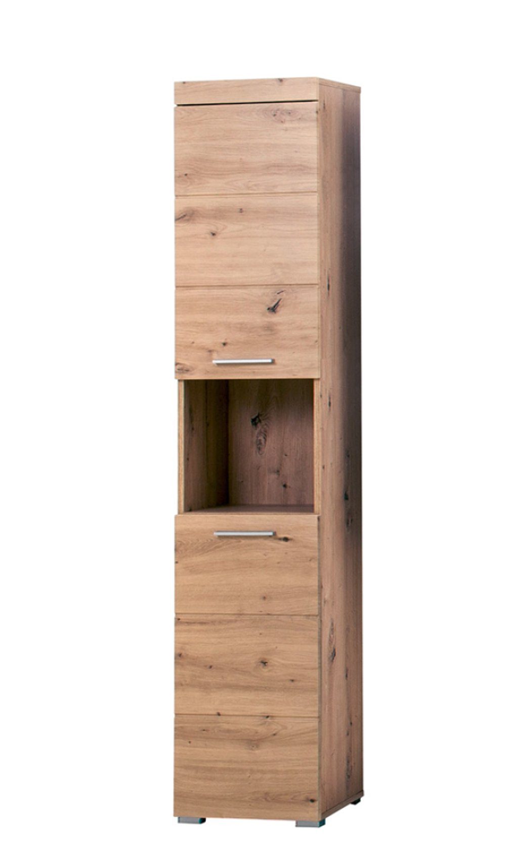 ebuy24 Badmöbel-Set AmandaMando Bad Hochschrank 2 Türen, 1 offenes Fac