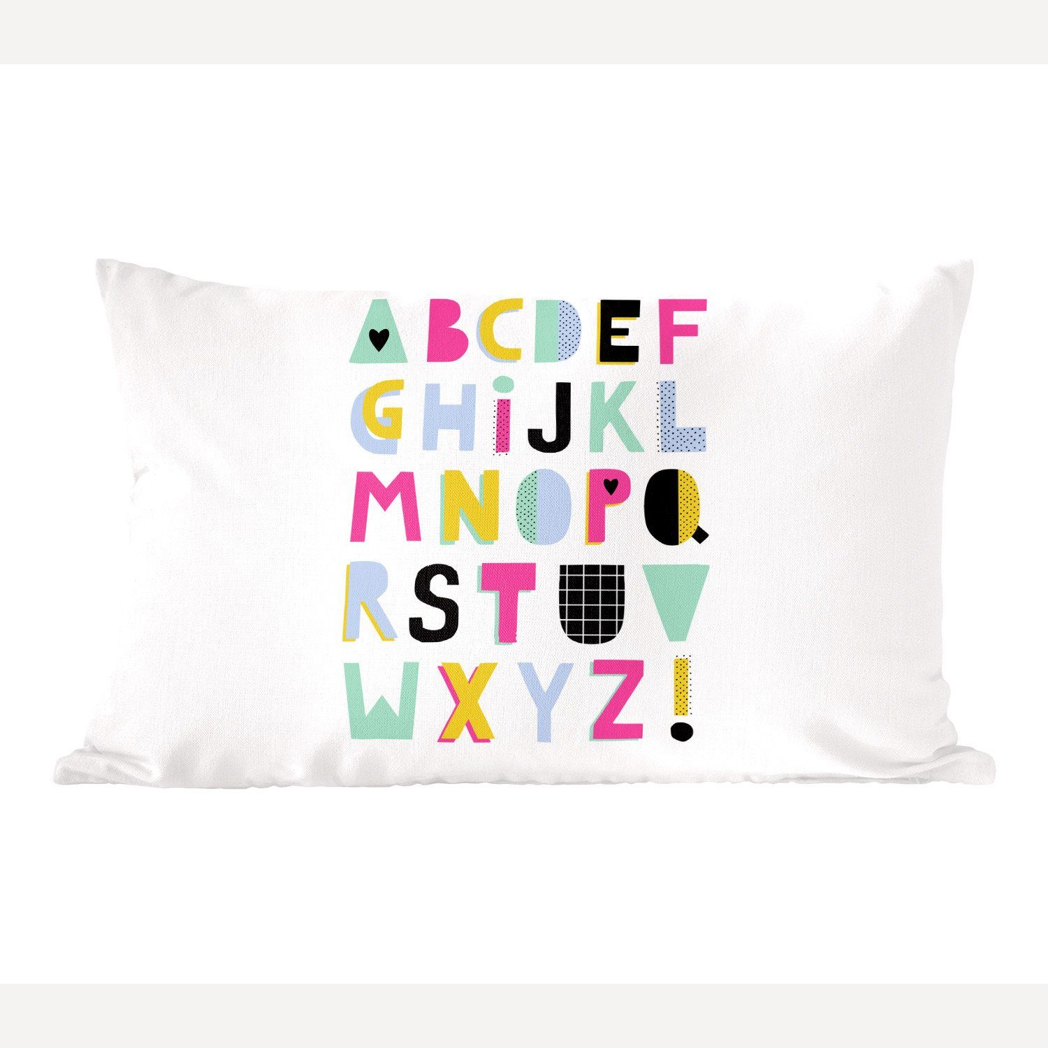 MuchoWow Dekokissen - Alphabet Gelb mit Dekokissen Dekoration, - Füllung, Zierkissen, Schlafzimmer Blau, Wohzimmer