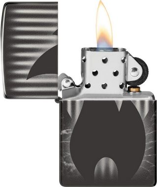 Zippo Feuerzeug ZIPPO Feuerzeug Ebony Flame 8seitig gelasert Flamme Sturmfeuerzeug