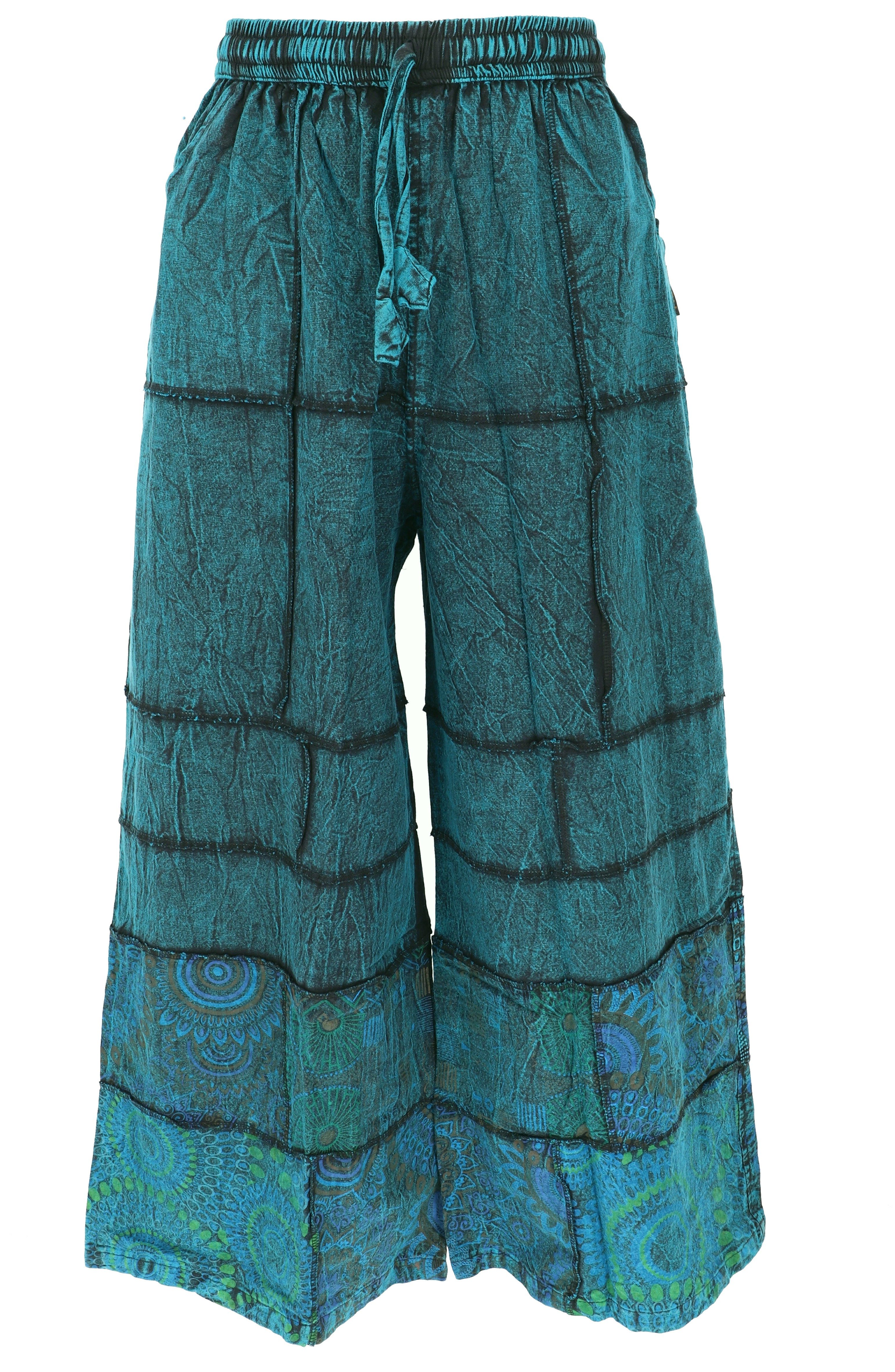 Guru-Shop Relaxhose Palazzohose, Boho Baumwollhose, alternative.. alternative Bekleidung