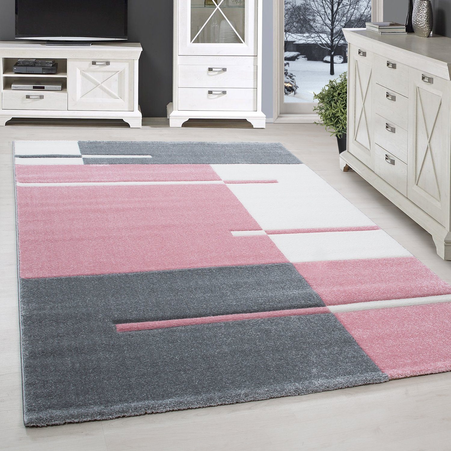 SIMPEX24 Teppich Kariert Design, Läufer, Höhe: günstig online kaufen