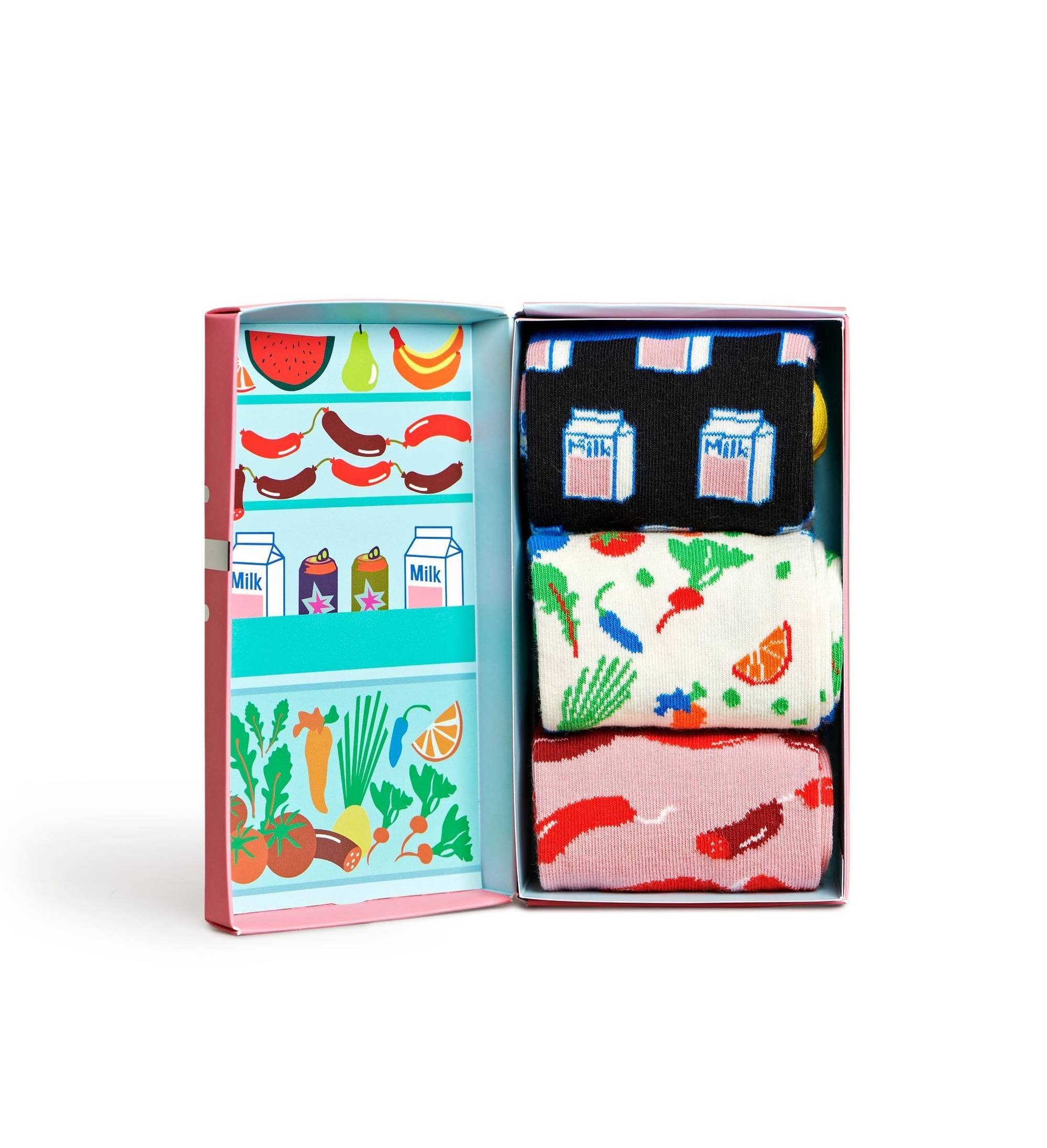3er Geschenkbox Foodie Socks Unisex Pack Kurzsocken Happy Socken,