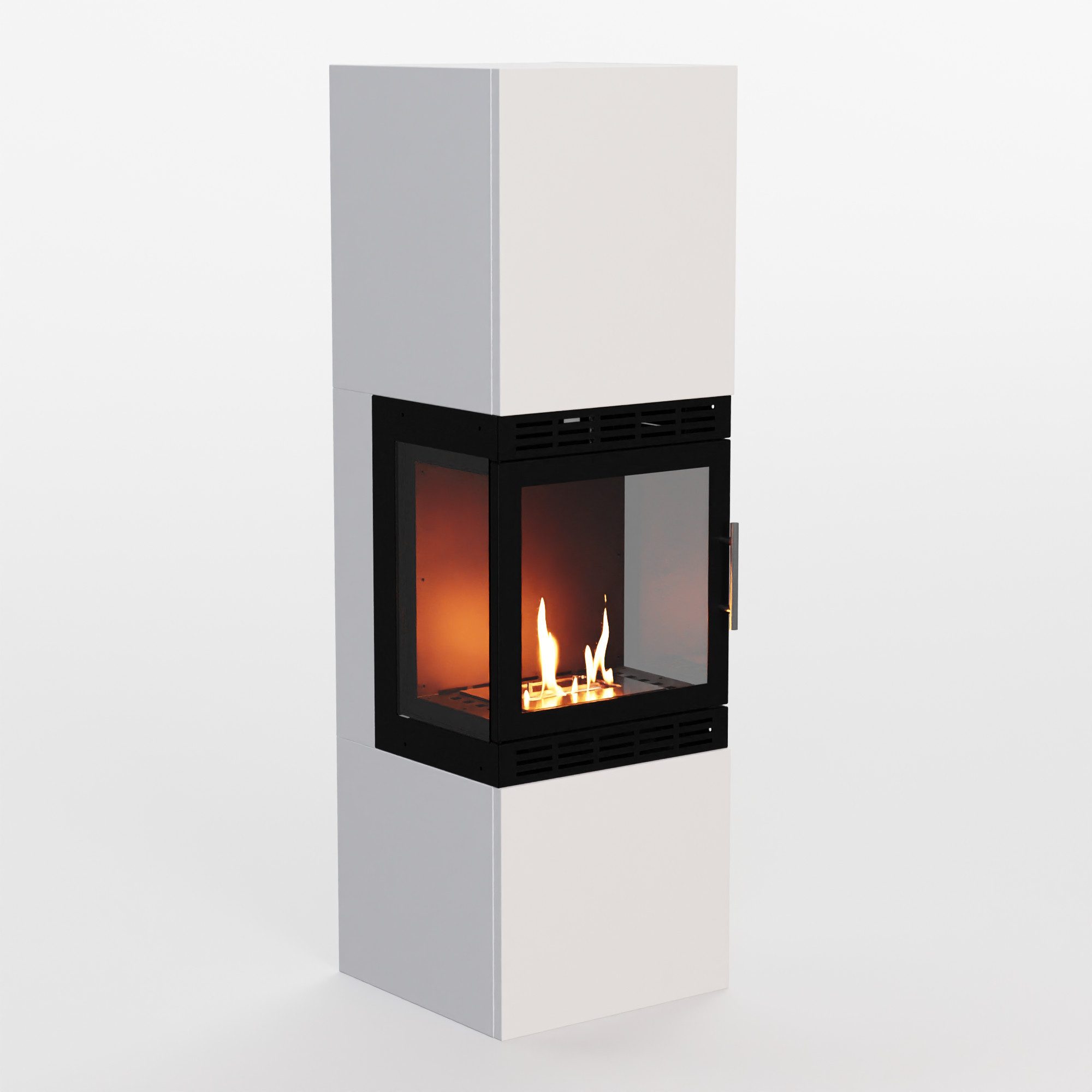 GLOW FIRE Echtfeuer-Dekokamin Lillesand Hoch Vision Ethanol Kamin, Bioethanol Kamin, 3h Brenndauer, Heizleistung mit 2KW