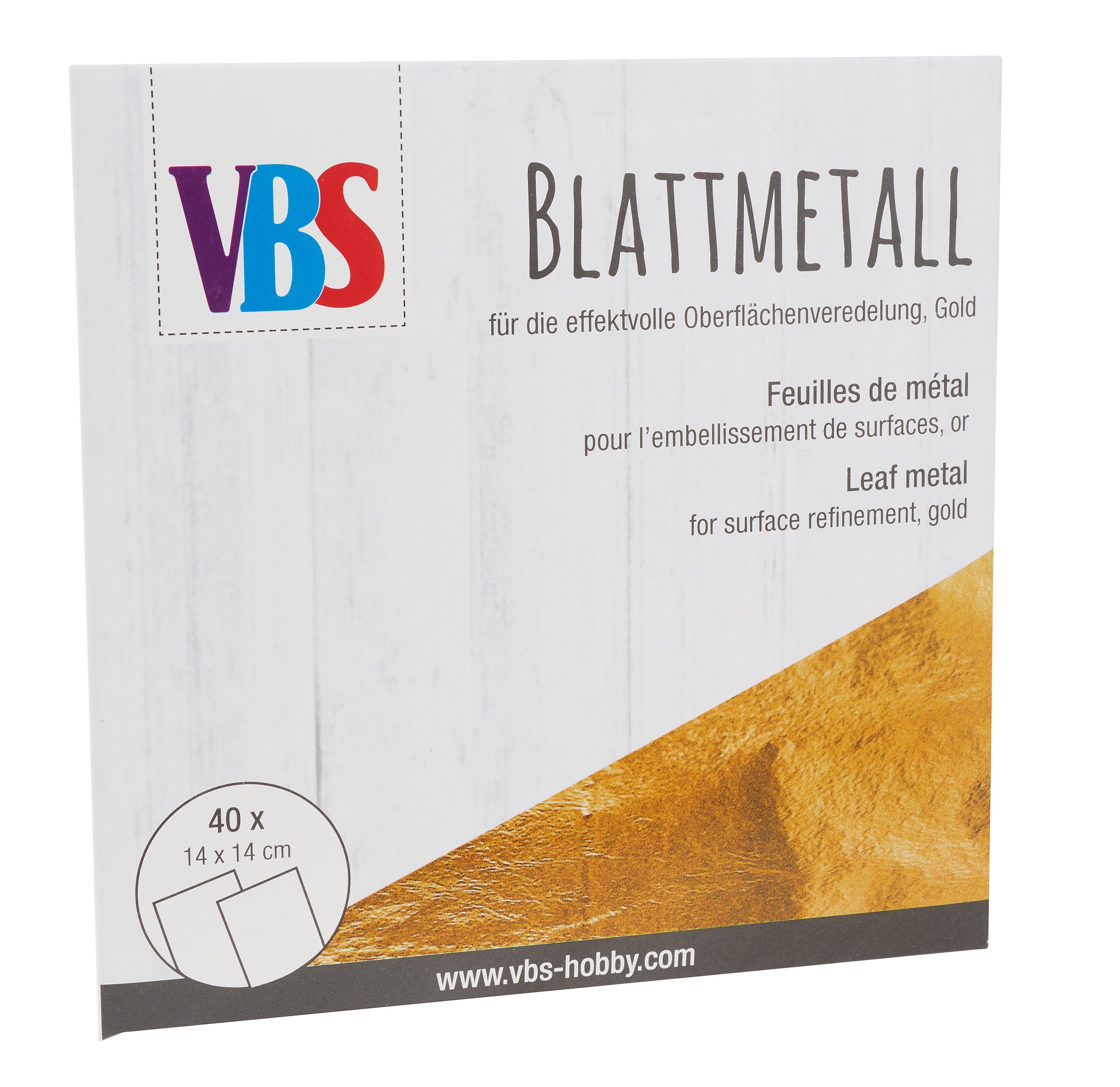 VBS XXL Blattmetall, 14 cm x 14 cm, 40 Blatt