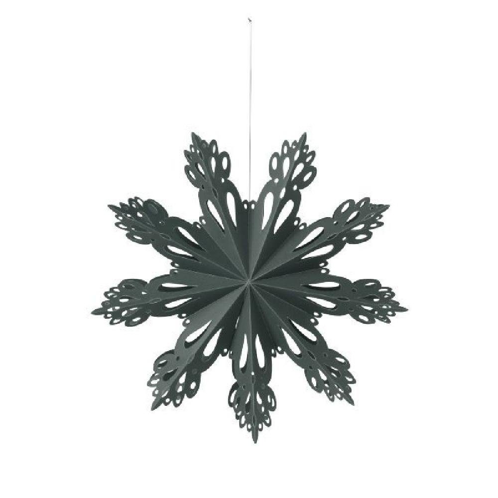 Broste Copenhagen Weihnachtsbaumkugel Weihnachtsschmuck Snowflake Deep Forest (M) | Weihnachtskugeln