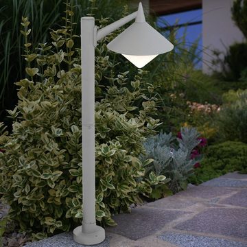 WOFI Außen-Stehlampe, Leuchtmittel nicht inklusive, Außen Stand Leuchte Garten Laterne grau Wege Beleuchtung Hof Steh-