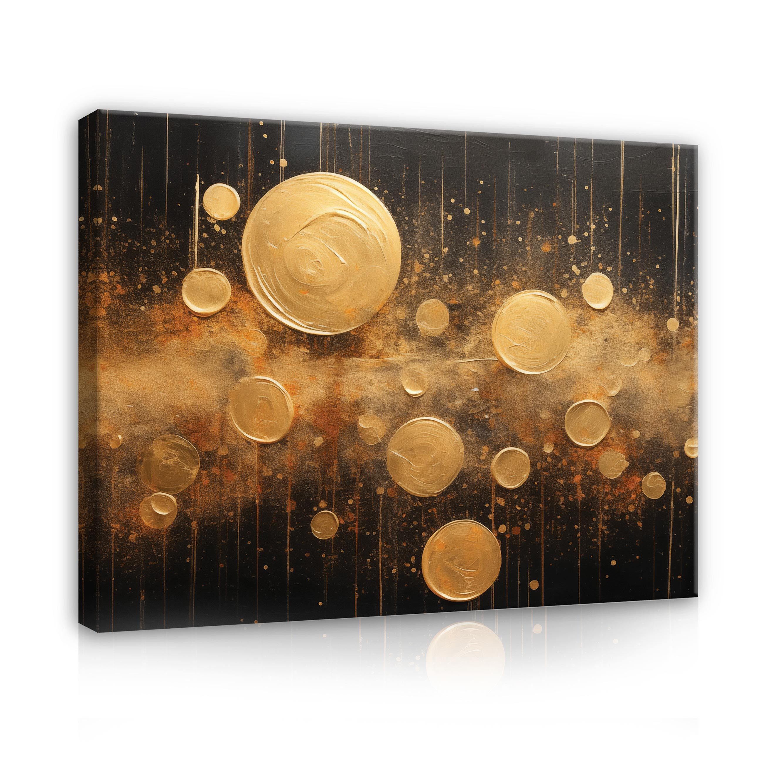 Wallarena Leinwandbild Abstrakt Gold Schwarz Glamour Wandbilder XXL Wand De günstig online kaufen