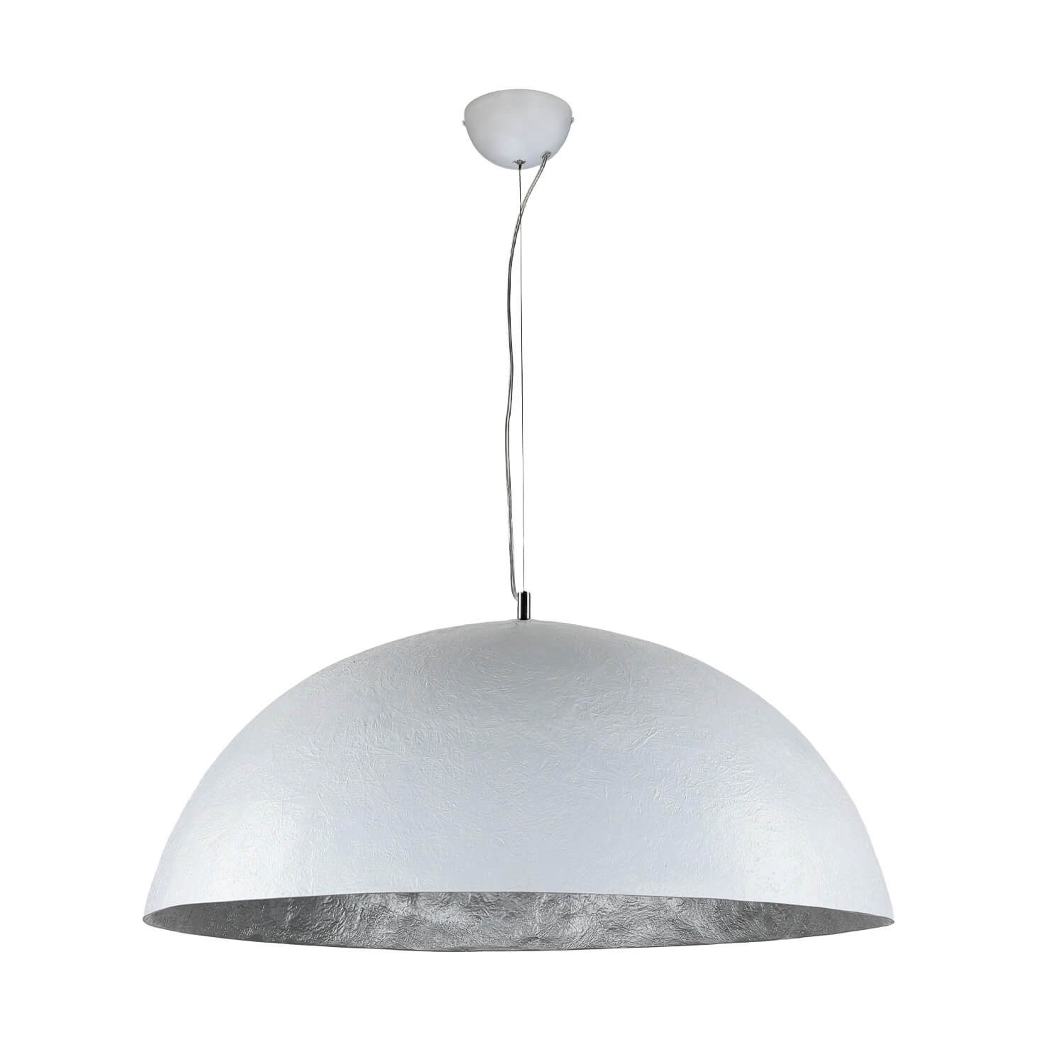 Licht-Erlebnisse Pendelleuchte GLOW, ohne Leuchtmittel, Rund Ø 70 cm in Silber Gold E27