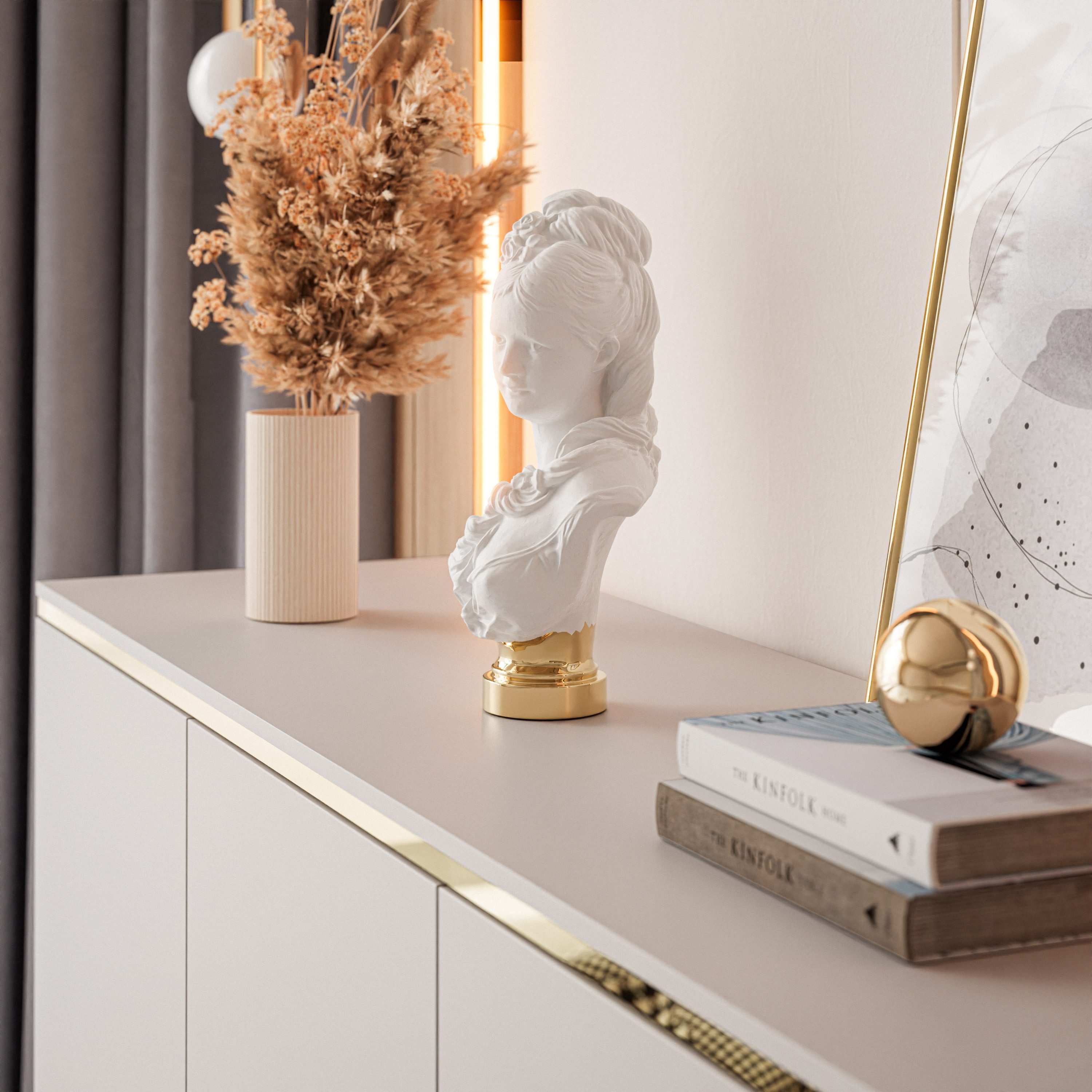 Lookway Kommode AURORA II Kaschmir Hängende Anrichte mit Dreitürige oder auf Beinen