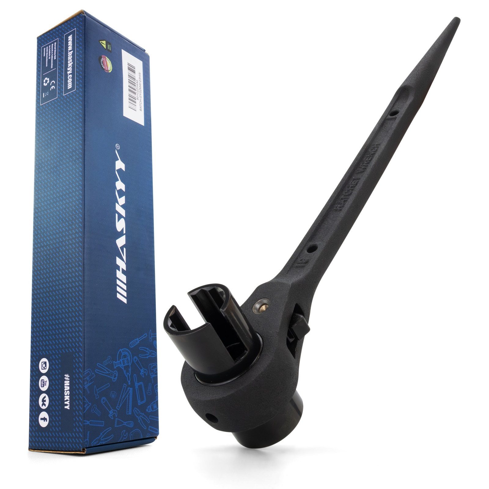 HASKYY Ratsche Gerüstbauratsche 19x22mm geschlitzt Flügelmutter Gerüstbau Gerüstknarr