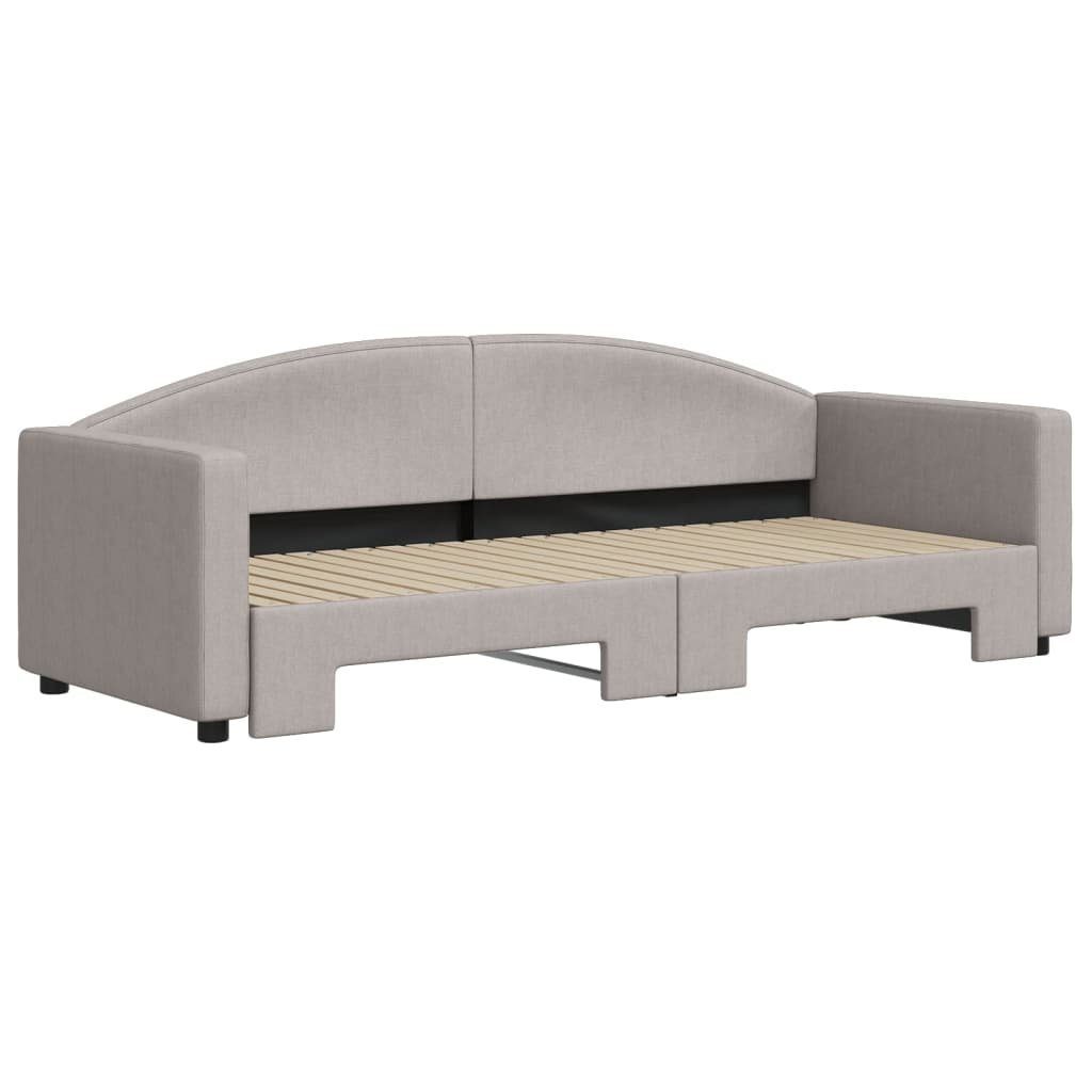 vidaXL Bett Tagesbett Ausziehbar Taupe 80x200 günstig online kaufen