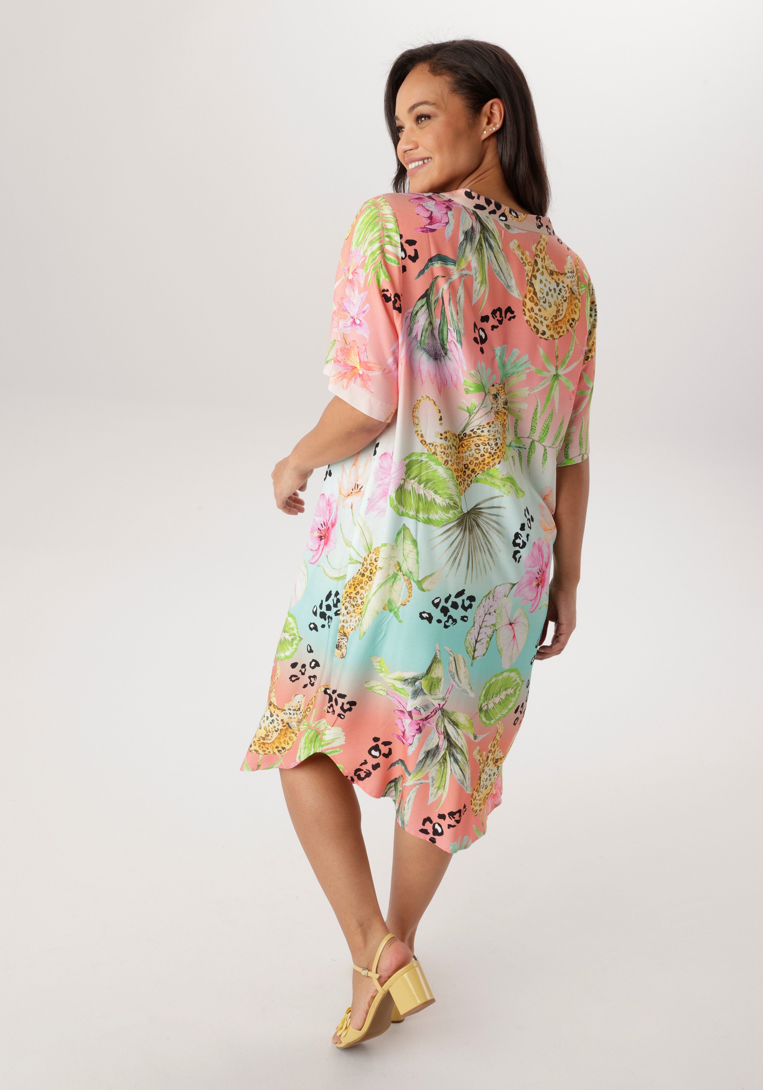 Aniston PLUS Blusenkleid mit farbenfroher Print