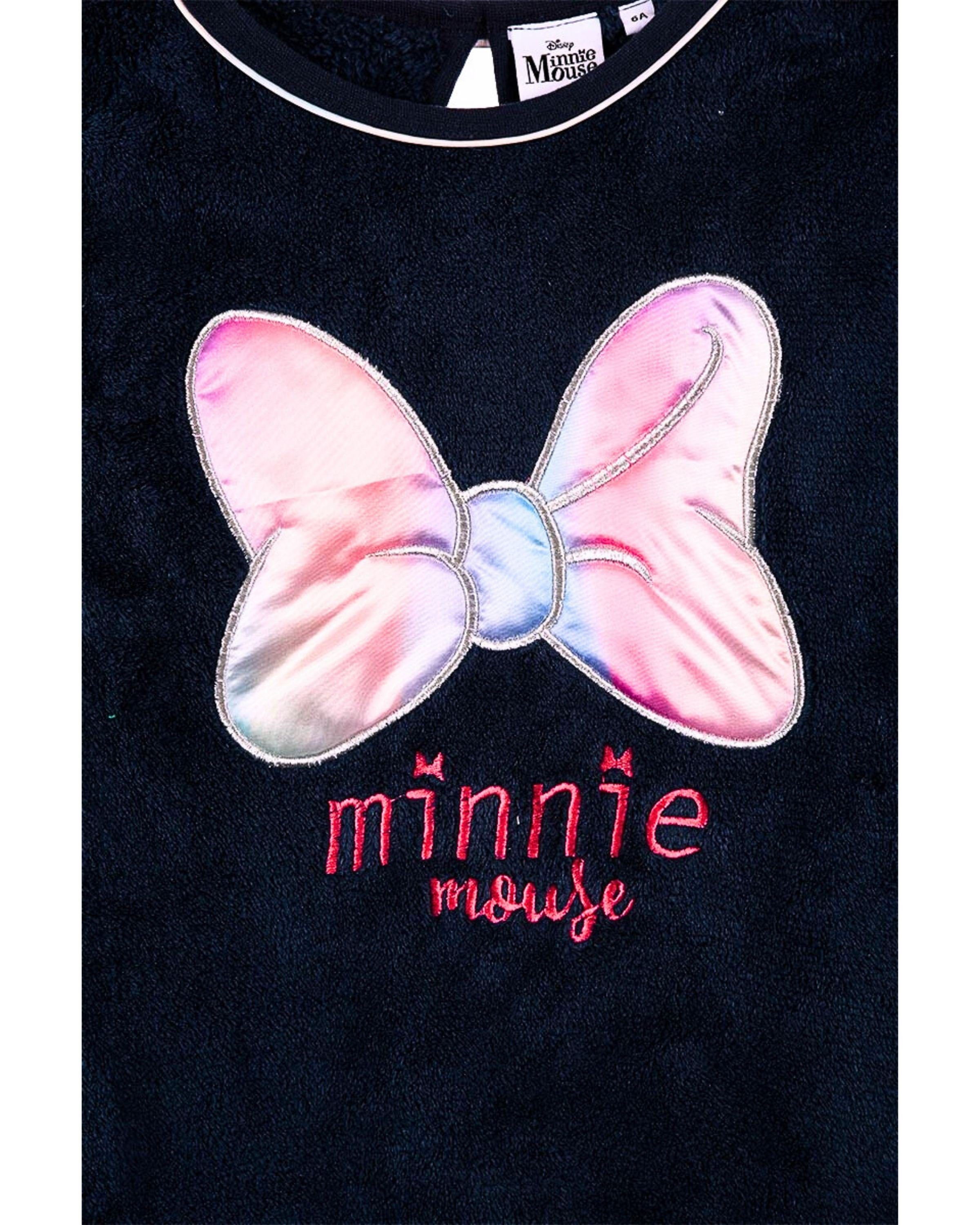 Disney Minnie Mouse Hoodie Kinderpulli Gr. Dunkelblau 98 - 128 Mädchen cm Plüschpullover