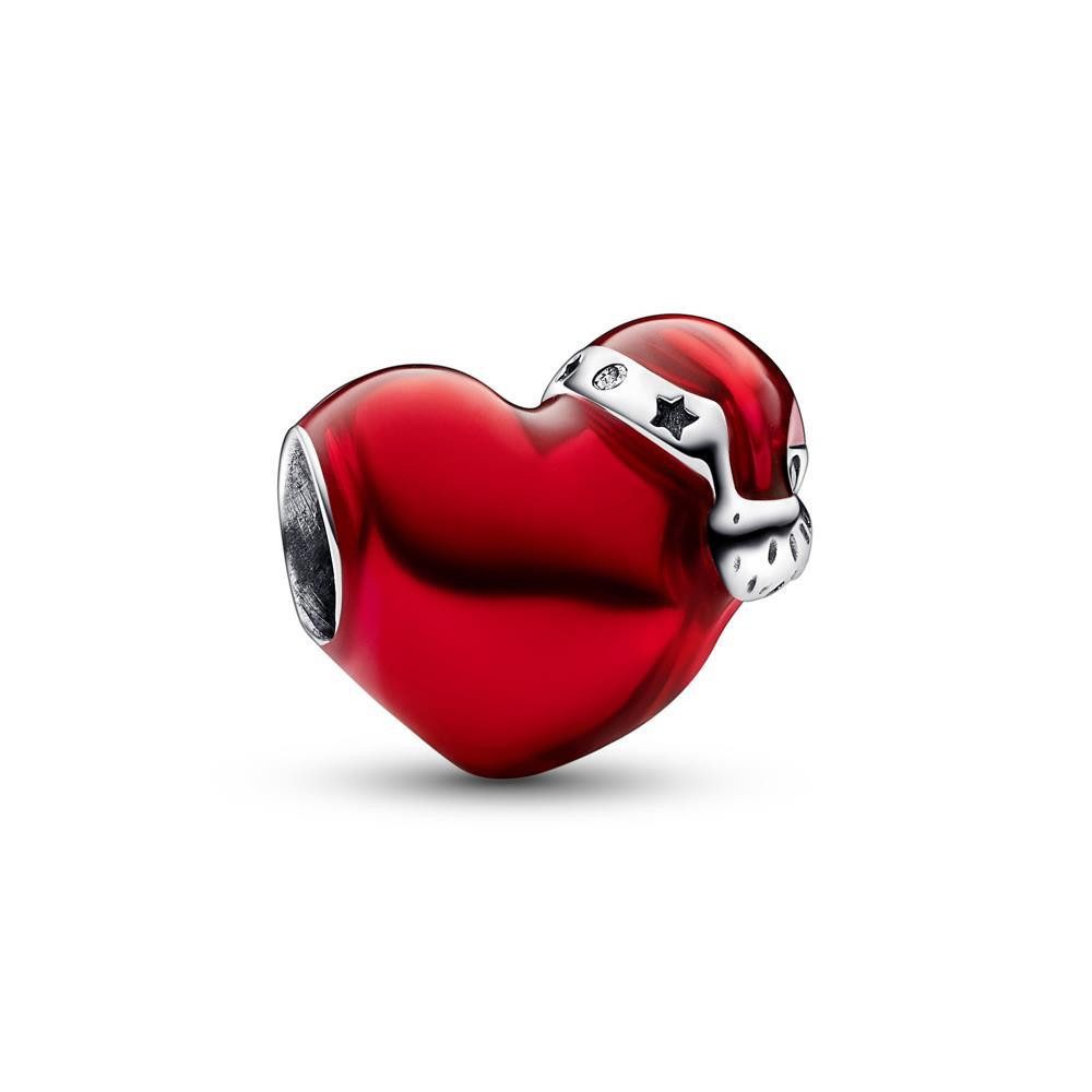 Pandora Charm-Einhänger Charm Weihnachtsherz aus 925er Silber mit roter Emaille von PANDORA