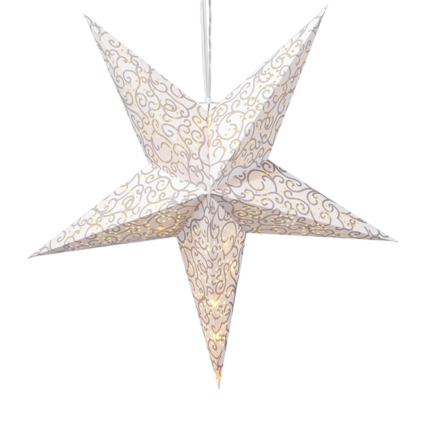 Mojawo Lichtervorhang LED Papierstern Ø 60cm Fensterstern Faltstern Innen w günstig online kaufen