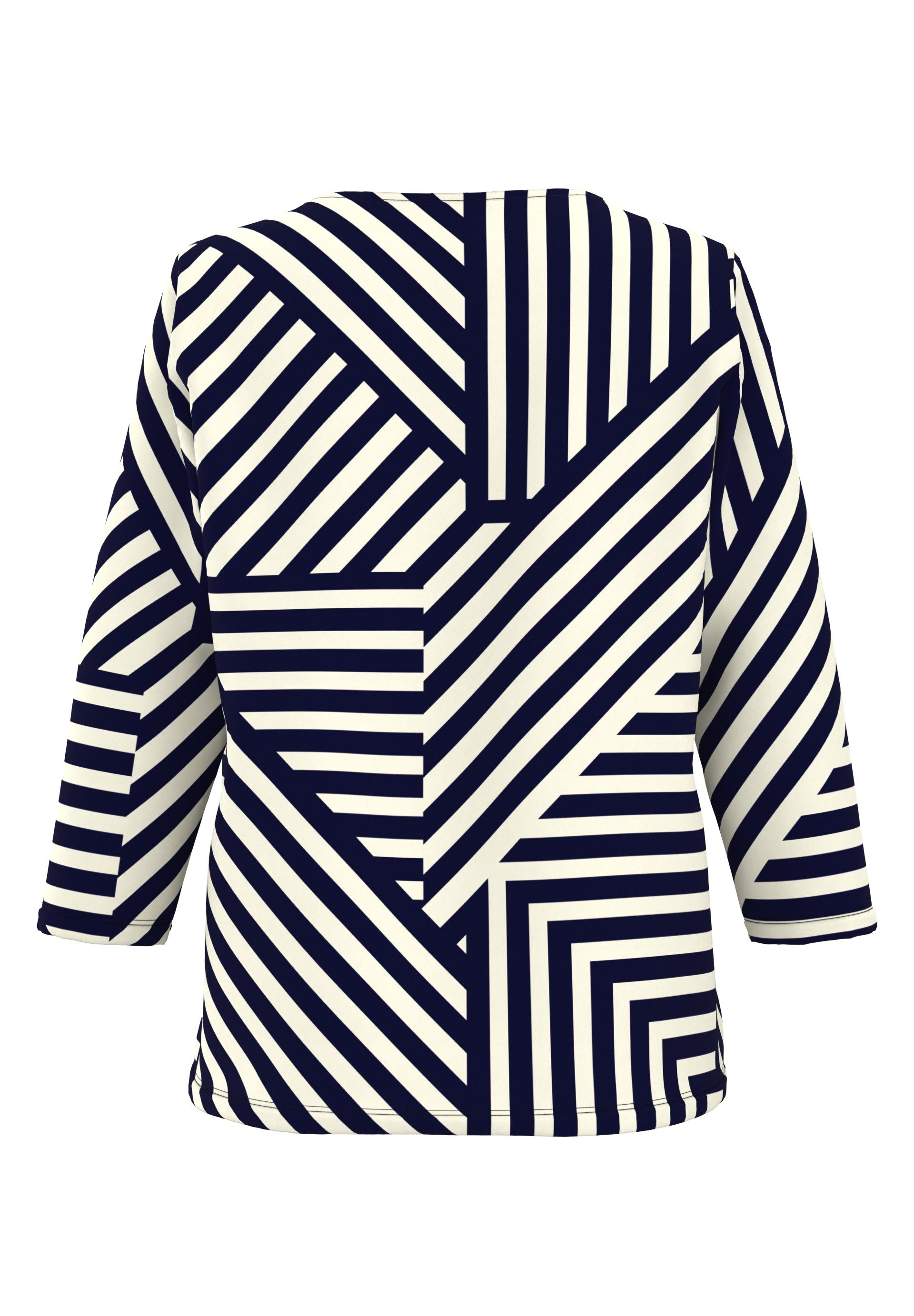 FRANK WALDER 3/4-Arm-Shirt mit gerundetem V-Ausschnitt günstig online kaufen