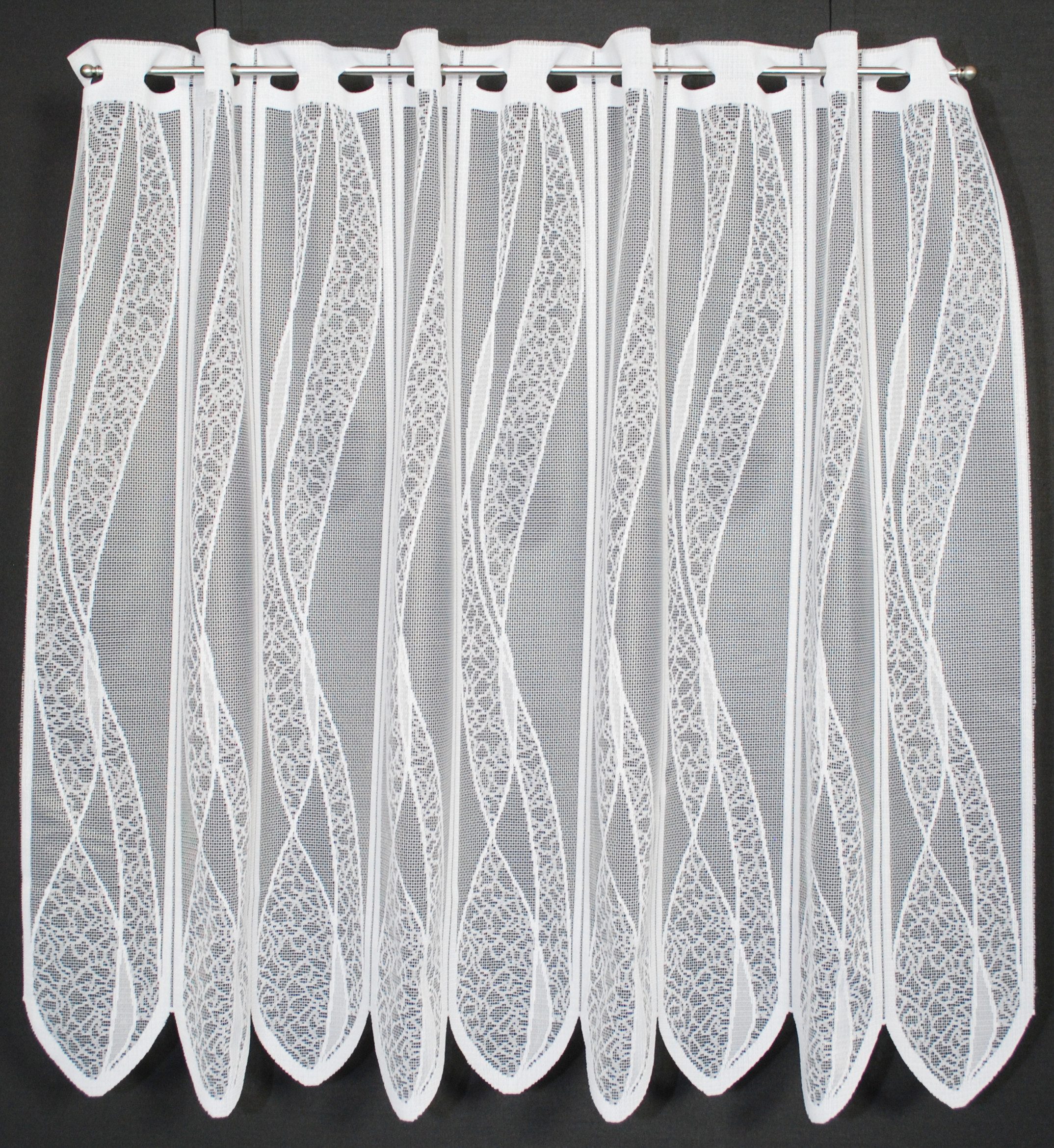 Gardinen Kranzusch Scheibengardine mit Welle (1 St), Stangendurchzug, transparent, Stablöcher,transparent,verschiedene Höhen, Breiten