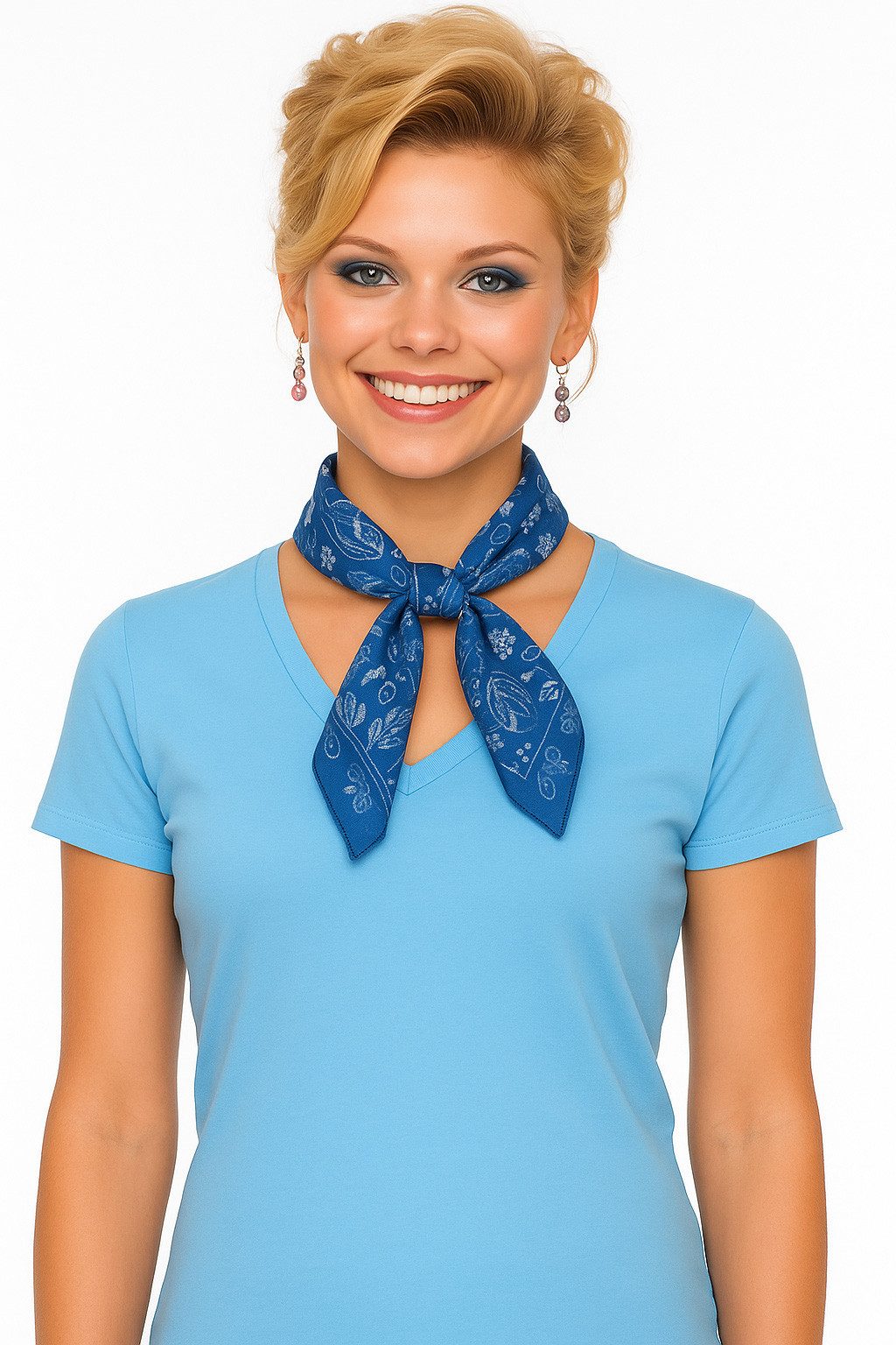 Halstuch Halstuch Damen klein Nickituch Sommer Baumwolle Blau