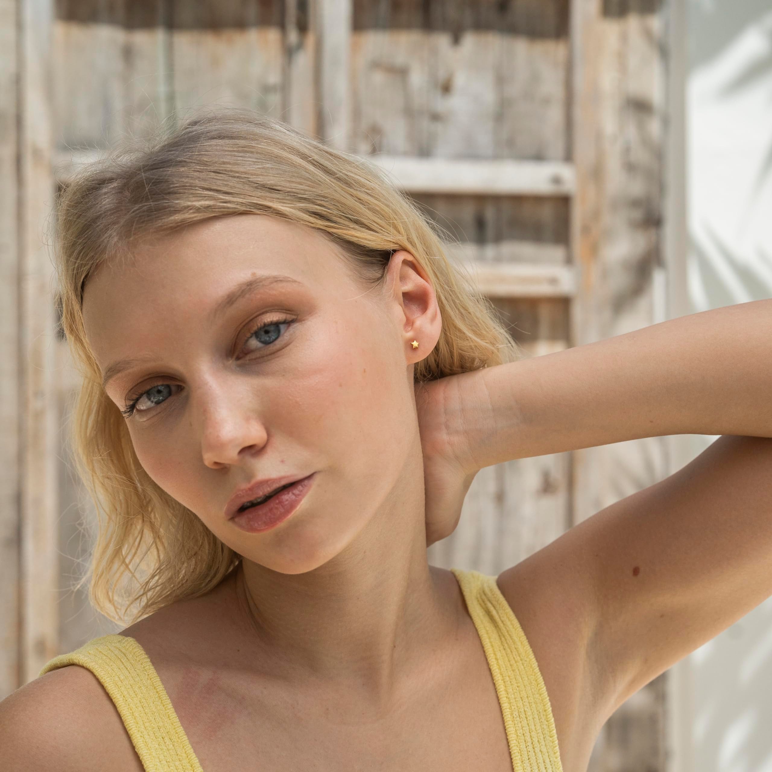 Made by Nami Ohrring-Set Stern Ohrringe Gold für Damen Wasserfester Schmuck, Minimalistisch Geschenk für Sie
