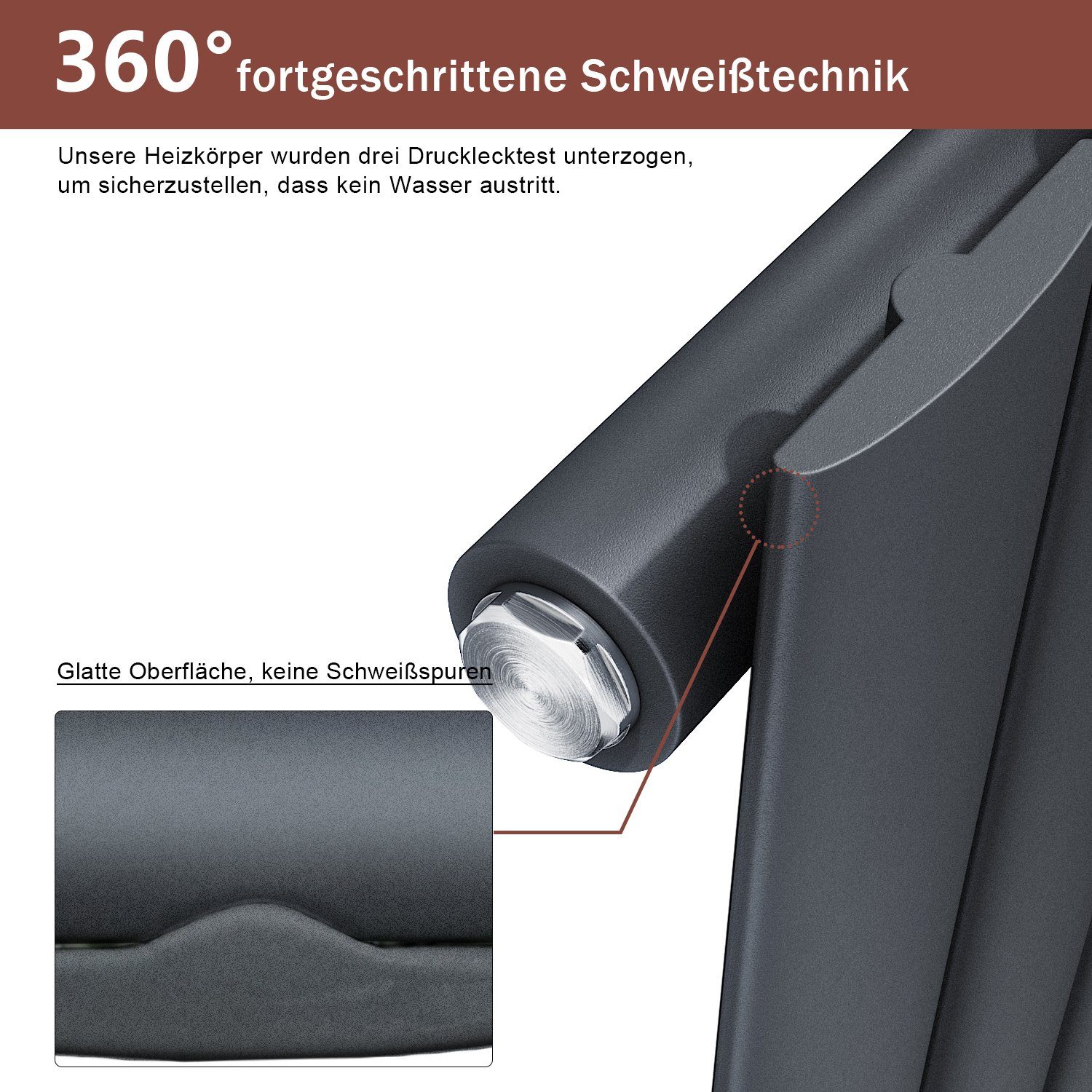 SONNI Designheizkörper Design Heizkörper Flach Anthrazit mit Multiblock Doppellagig/Einlagig, Paneelheizkörper Vertikal/Horizontal, Doppellagig/Einlagig, Anthrazit