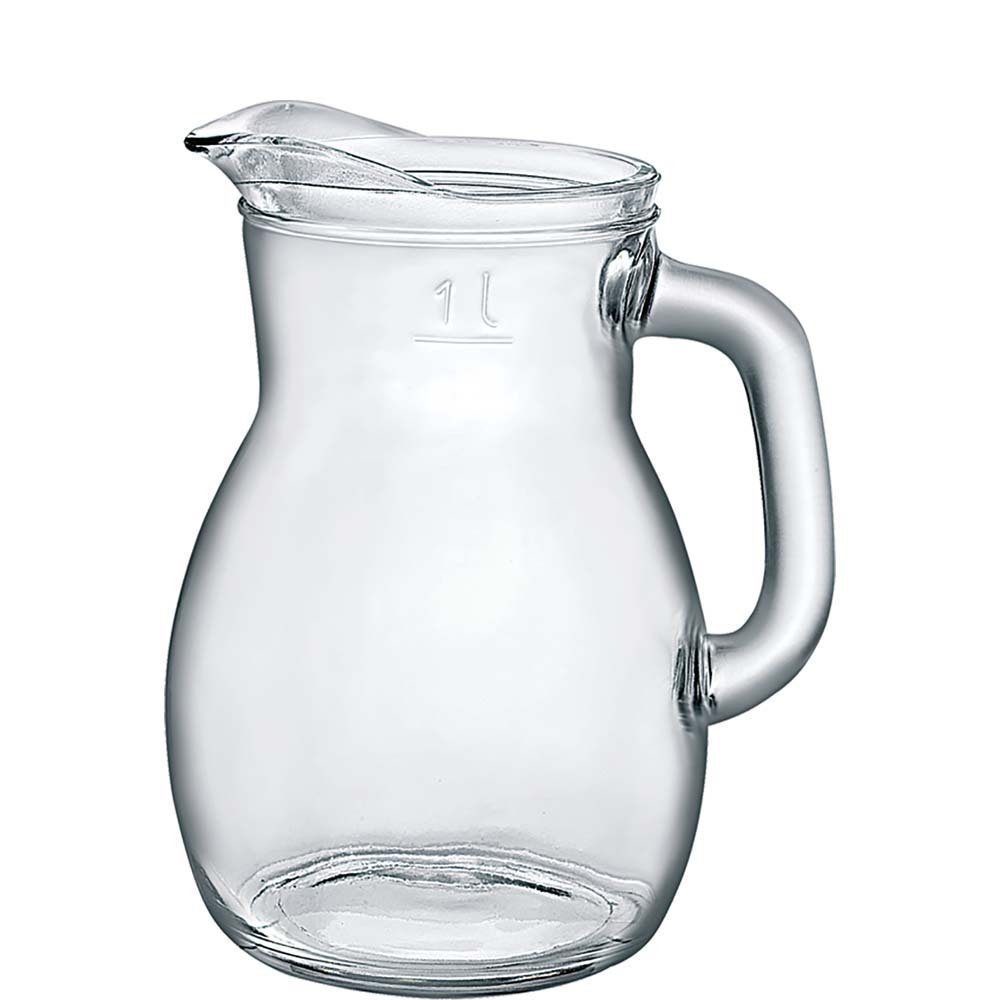 Bormioli Rocco Wasserkrug Bistrot, Krug 1.16 Liter mit Füllstrich 1l Glas transparent 1 Stück